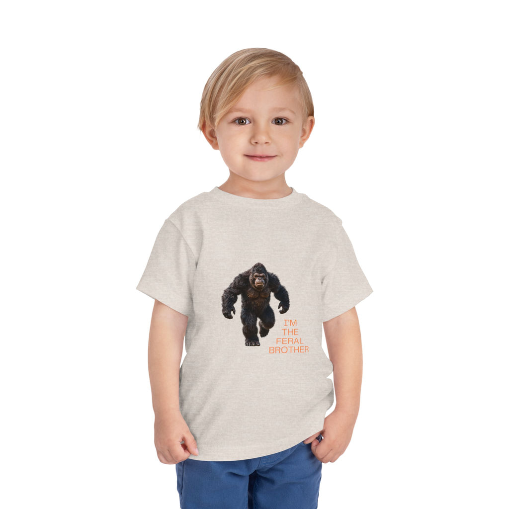 Toddler Tee — "I’m the Feral Brother" Sasquatch Graphic