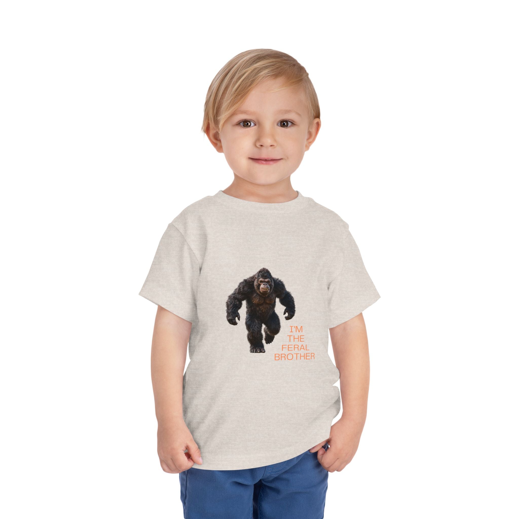 Toddler Tee — "I’m the Feral Brother" Sasquatch Graphic