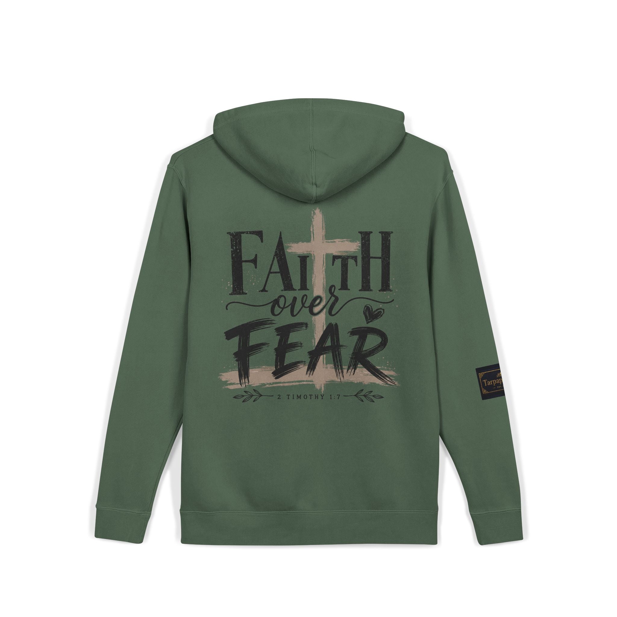 Faith Over Fear Hoodie — Pigment-Dyed Inspirational Pullover