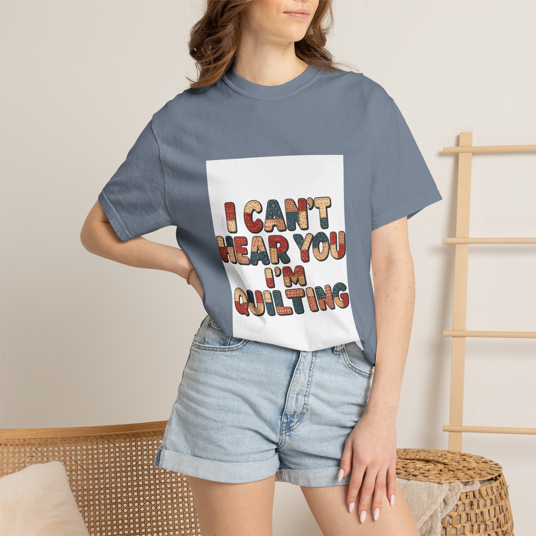 Quilting T-Shirt — "I Can't Hear You I'm Quilting" Retro Craft Tee