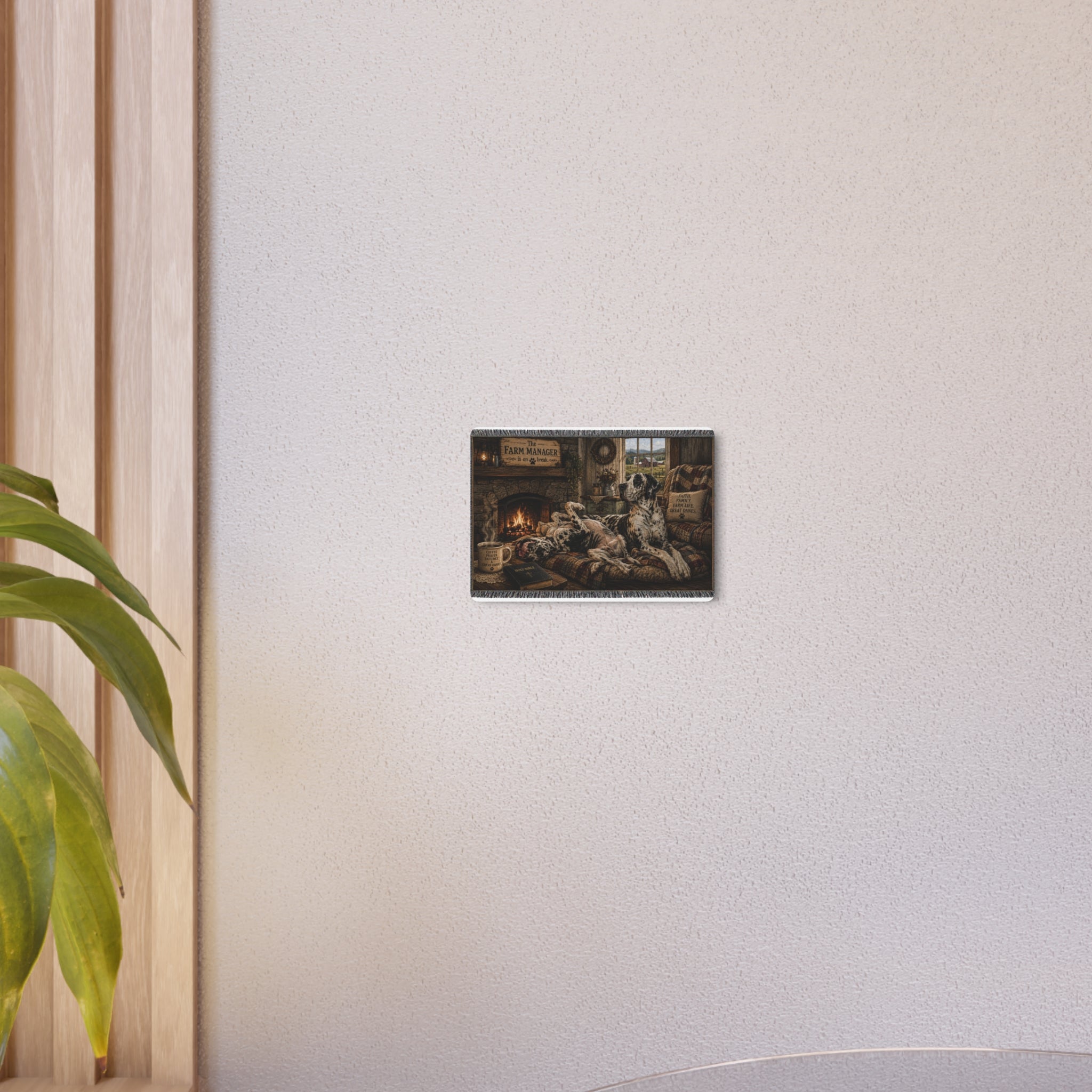 Metal Sign — Cozy Farmhouse Great Dane Scene