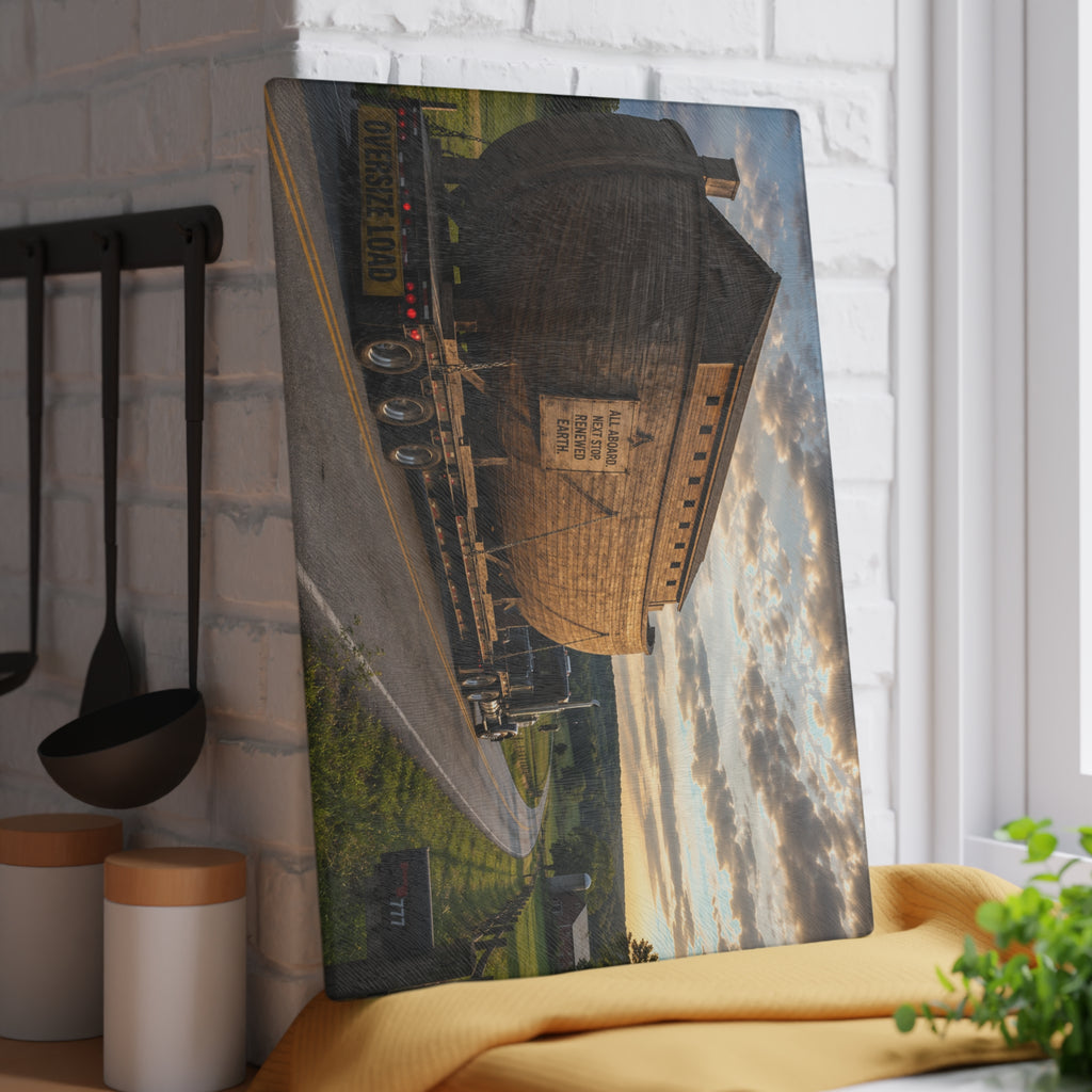 Scenic Ark Transport Kitchen Glass Cutting Board