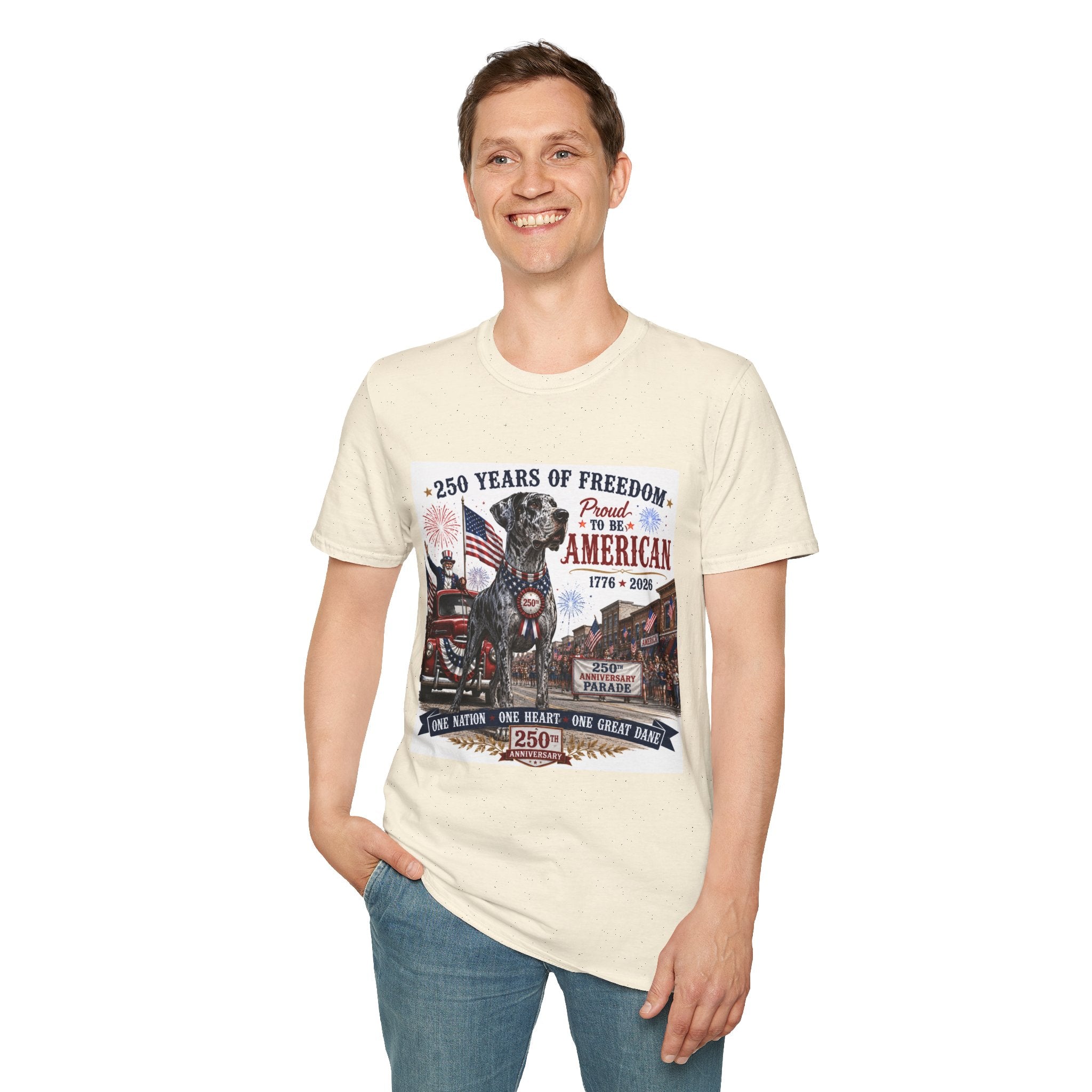 250th Great Dane T-Shirt — 1776–2026 Patriotic Tee