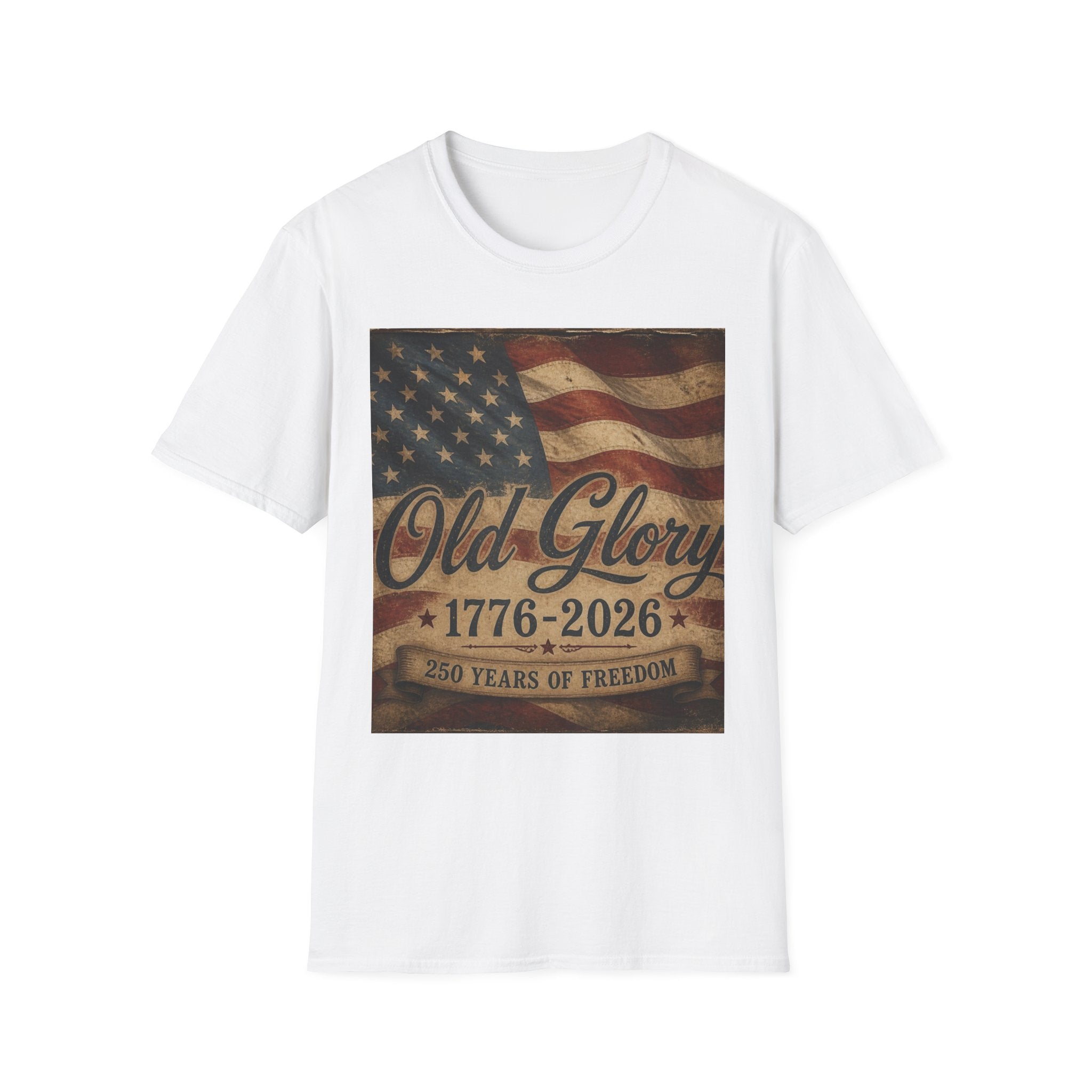 Old Glory Flag T-Shirt — 1776-2026 Vintage American Patriot Tee