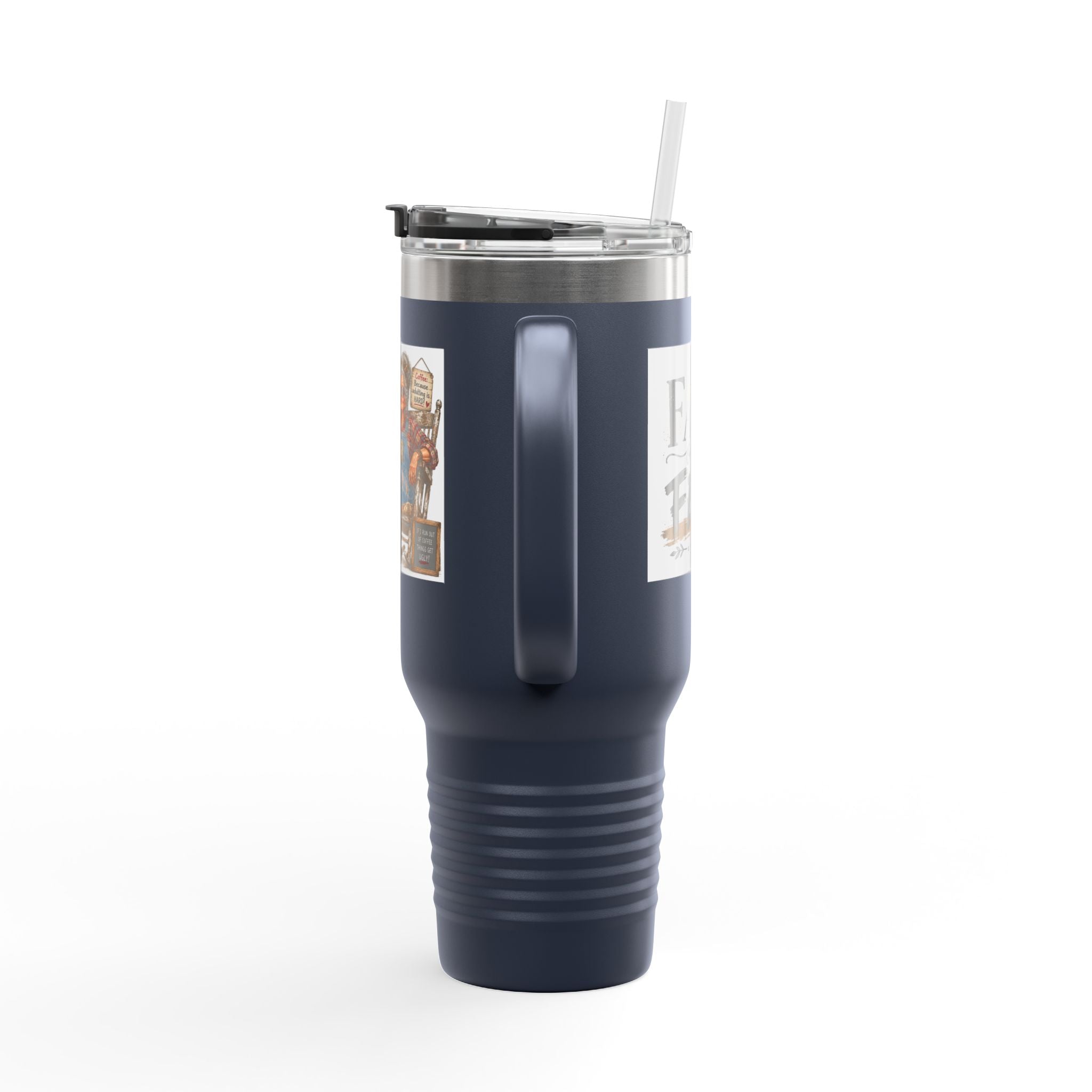 40oz Insulated Travel Mug Country Granny Coffee Addict