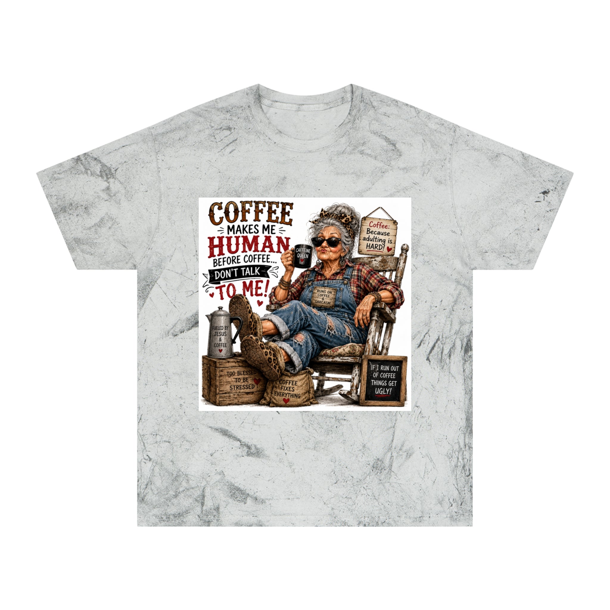 Funny Vintage Grandma Coffee Addict Tee