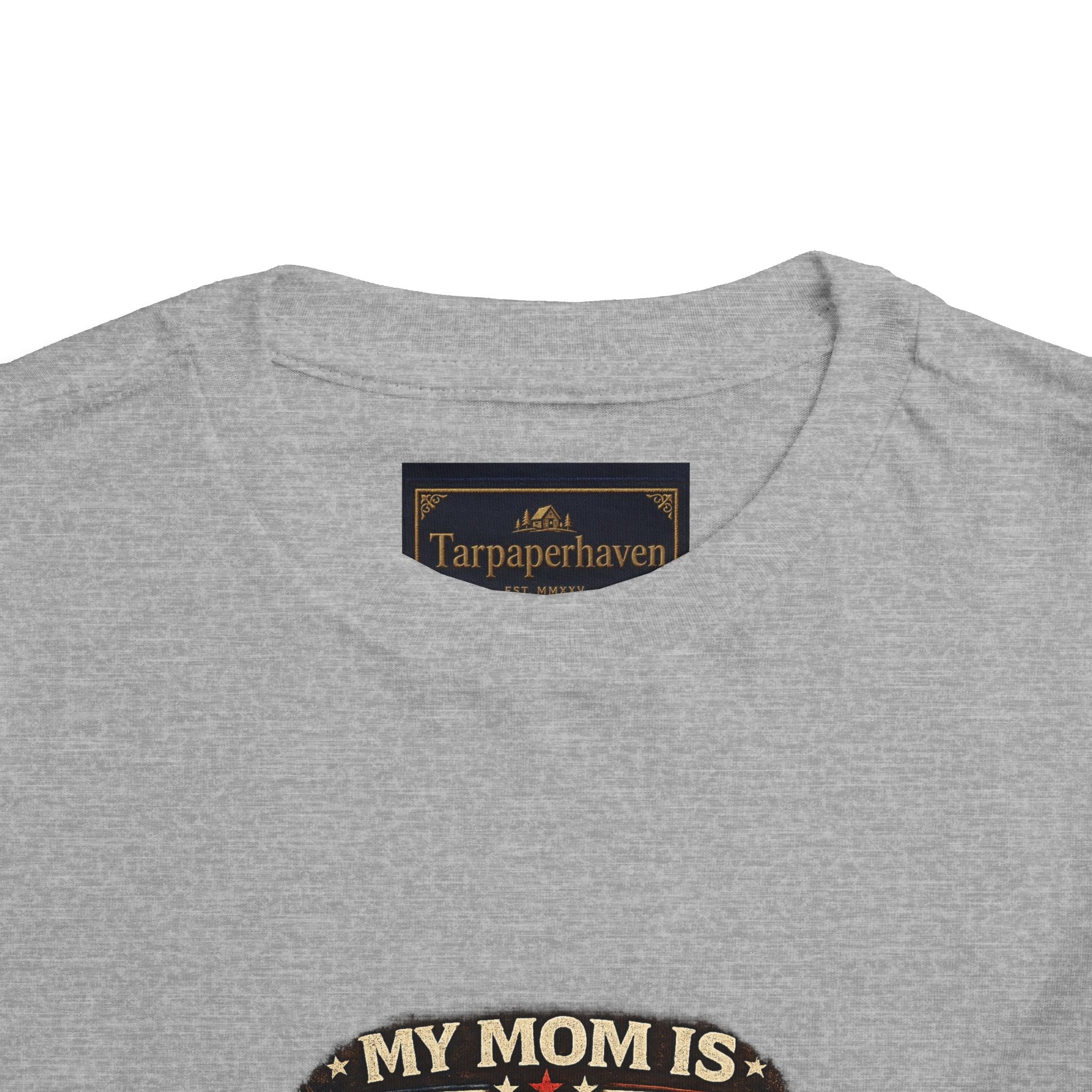 Toddler Tee "My Mom is Military - Strong Beautiful Hero" | Patriotic Kids Shirt