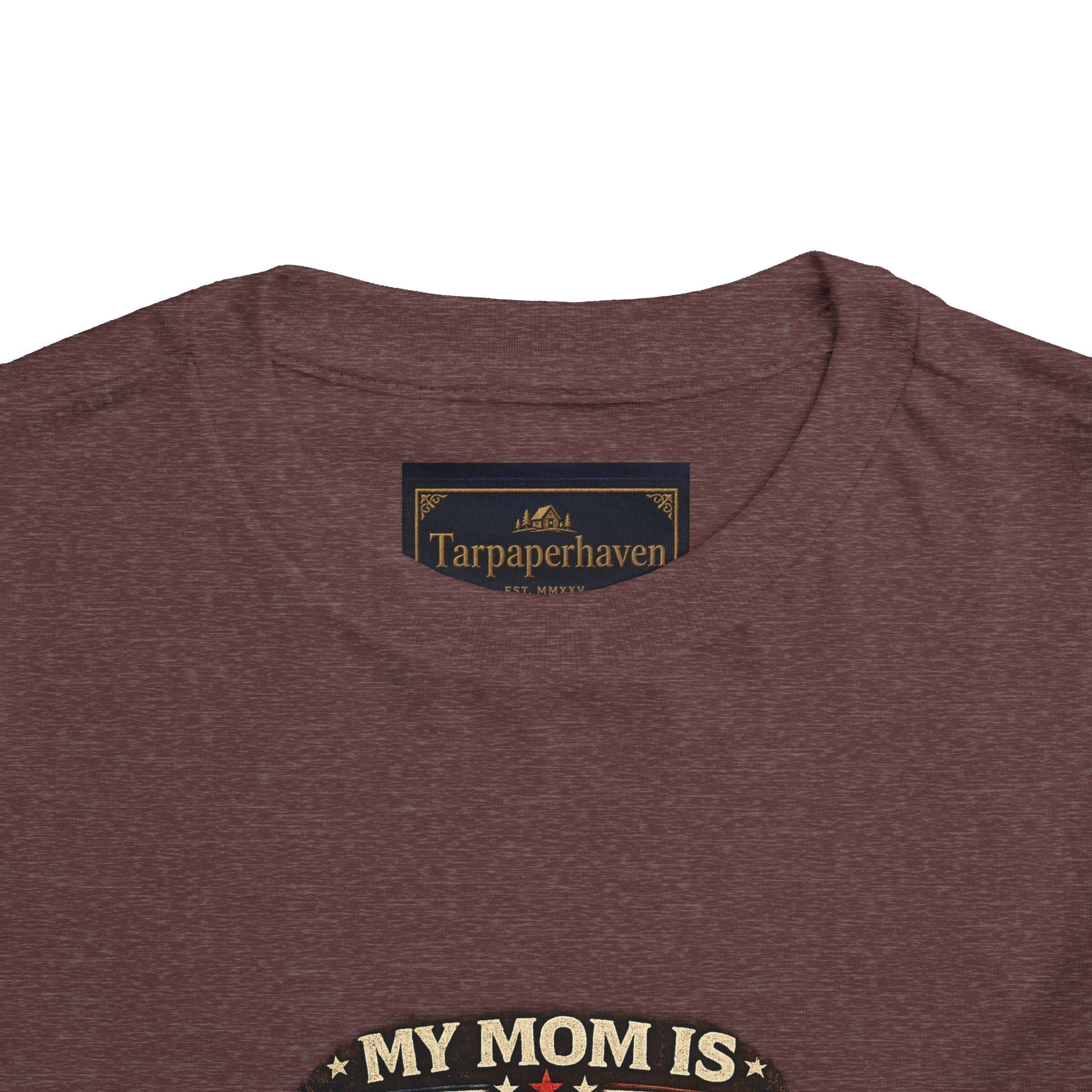 Toddler Tee "My Mom is Military - Strong Beautiful Hero" | Patriotic Kids Shirt