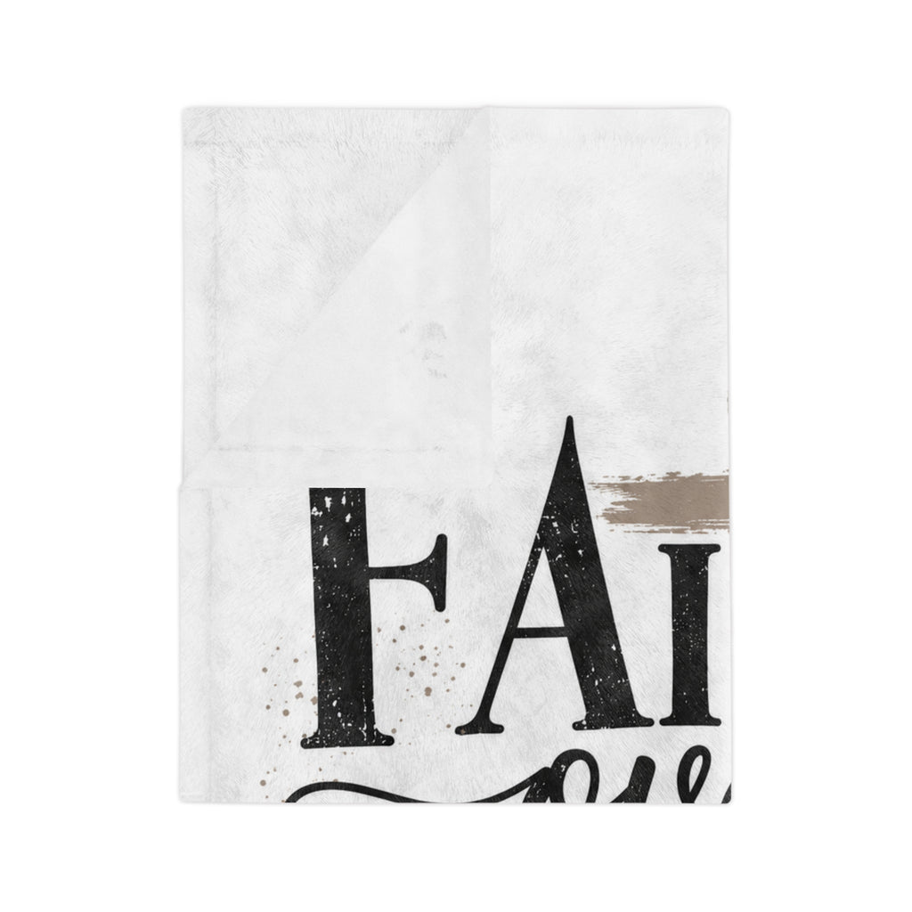 Faith Over Fear Velveteen Blanket — Christian Inspirational Throw (2 Timothy 1:7)