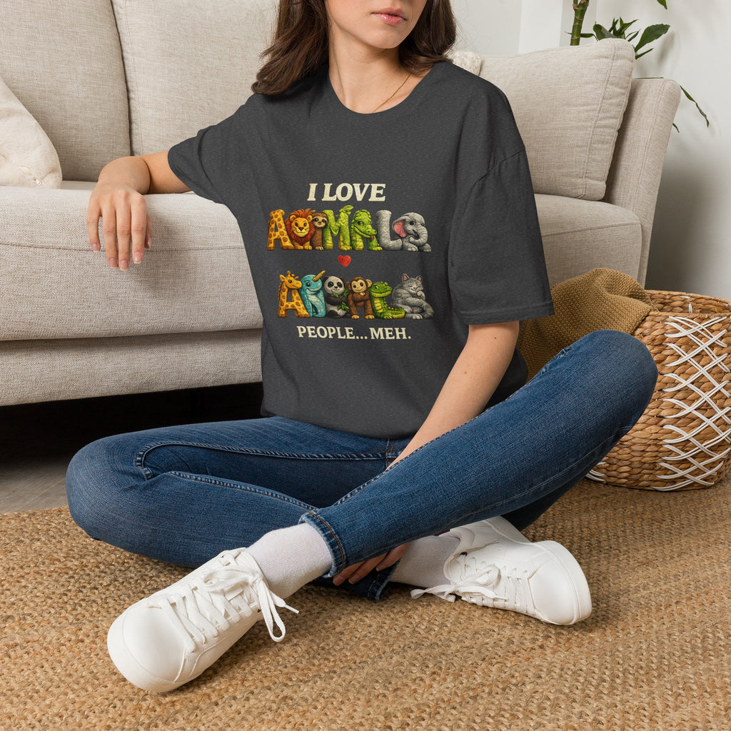 "I Love Animals" Cute Wildlife Graphic Tee