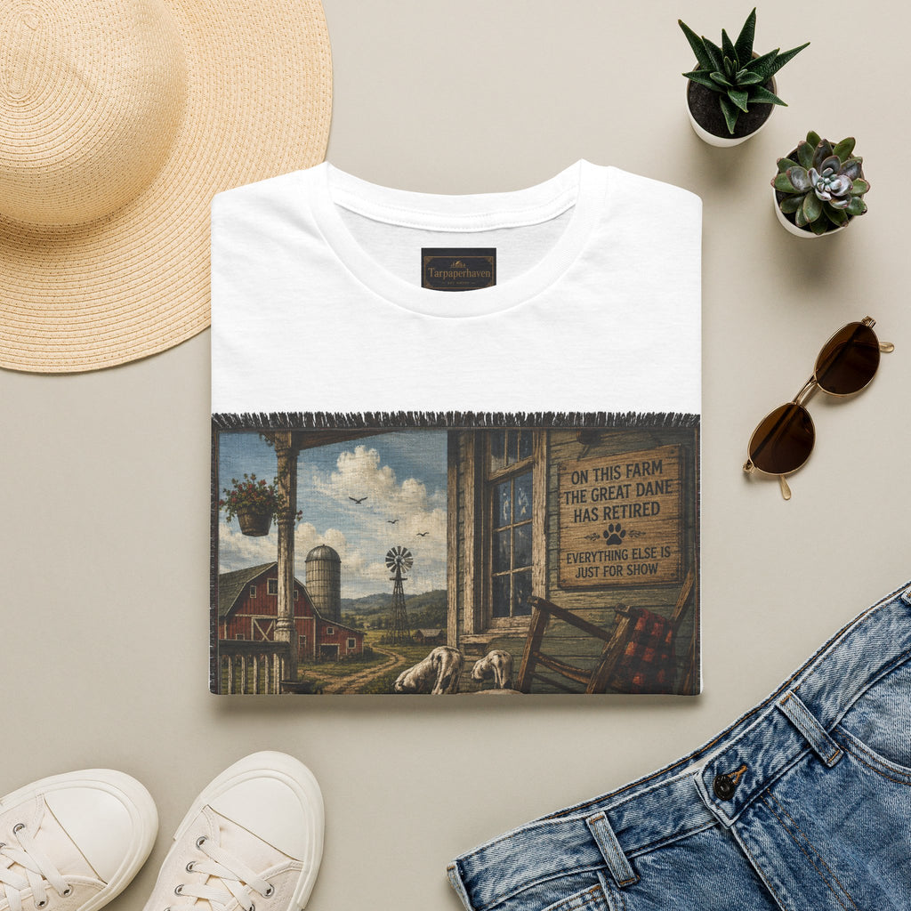 Great Dane Sleeping   Farmhouse Art T‑Shirt