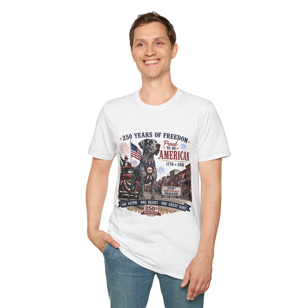250th Great Dane T-Shirt — 1776–2026 Patriotic Tee