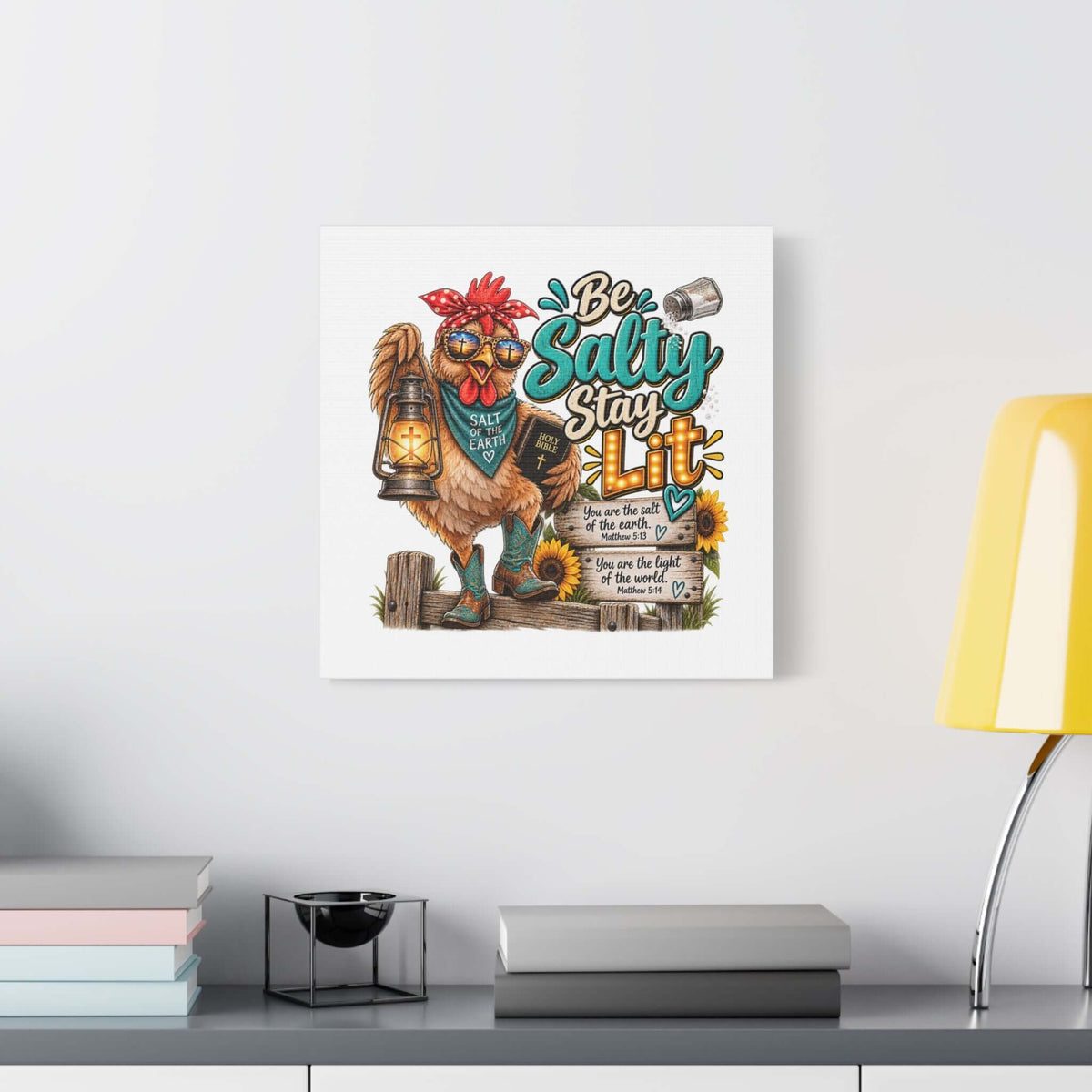 Be Salty Stay Lit Rooster Canvas