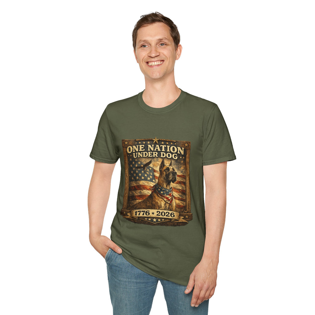T‑Shirt — Patriotic American Flag Great Dane  Tee (1776–2026)