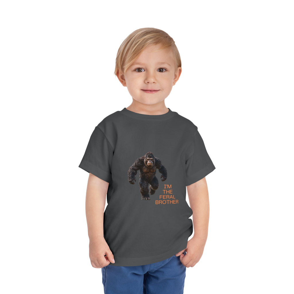 Toddler Tee — "I’m the Feral Brother" Sasquatch Graphic