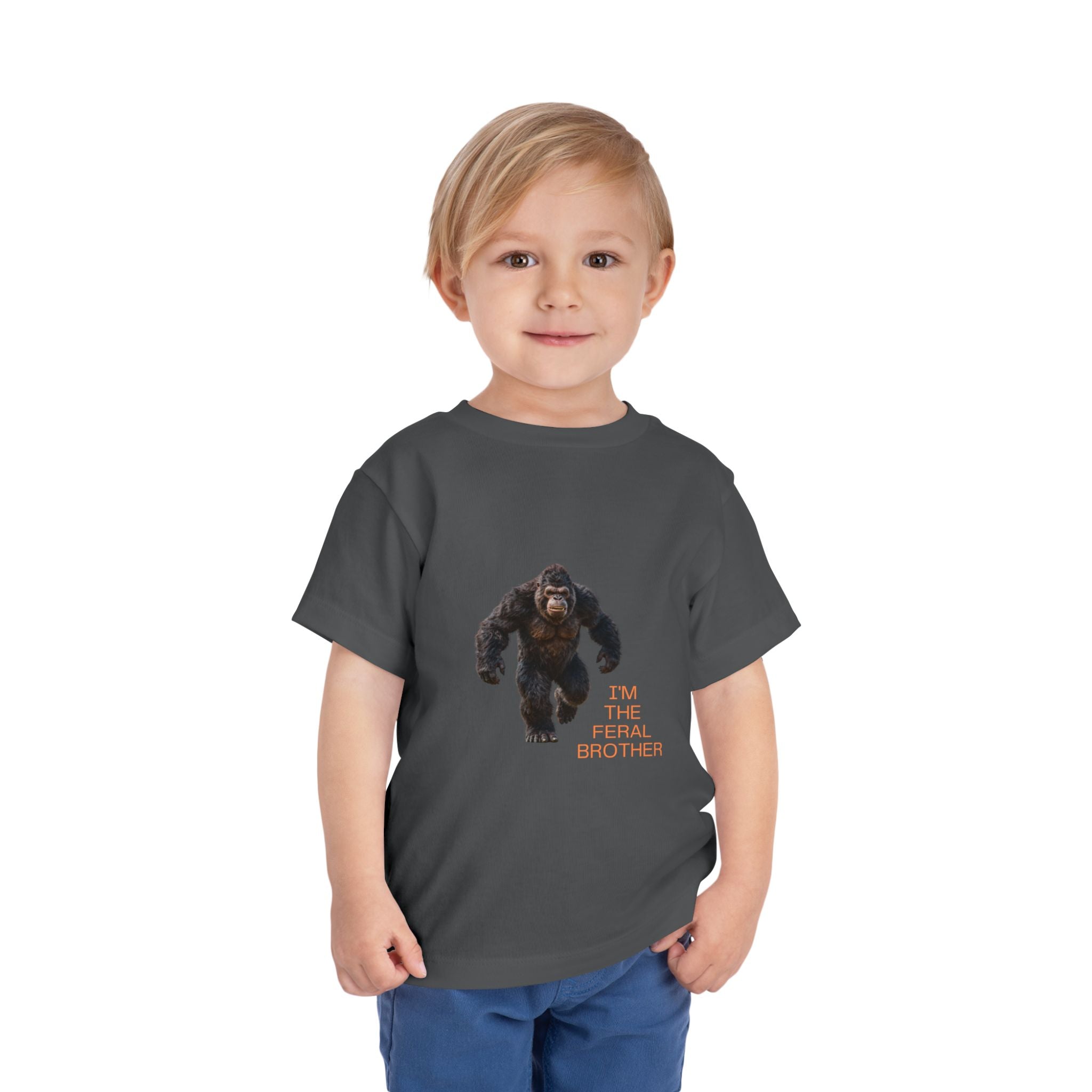 Toddler Tee — "I’m the Feral Brother" Sasquatch Graphic