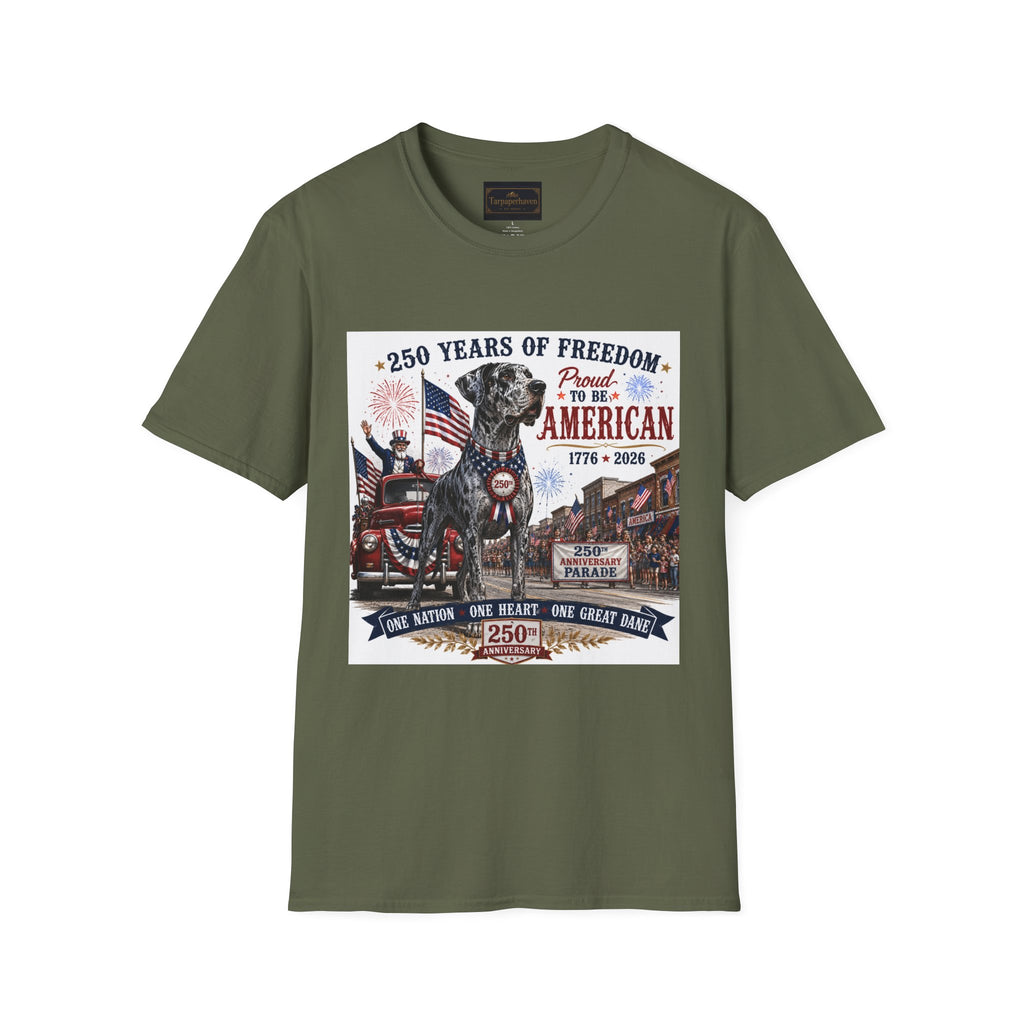 250th Great Dane T-Shirt — 1776–2026 Patriotic Tee
