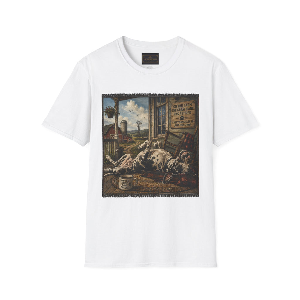 Great Dane Sleeping   Farmhouse Art T‑Shirt