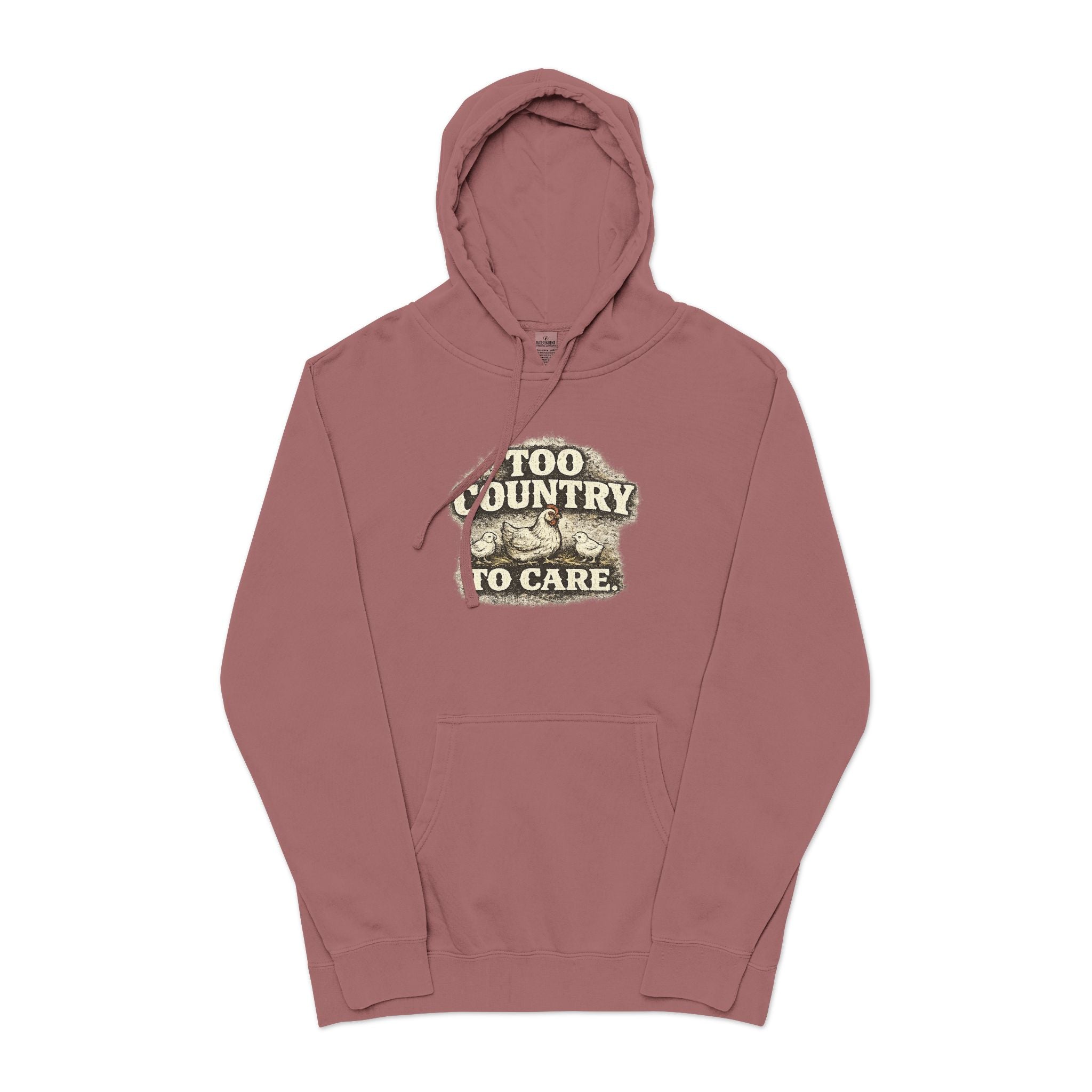 Appalachian Faith Hoodie — "Too Country to Care" Pigment-Dyed Pullover