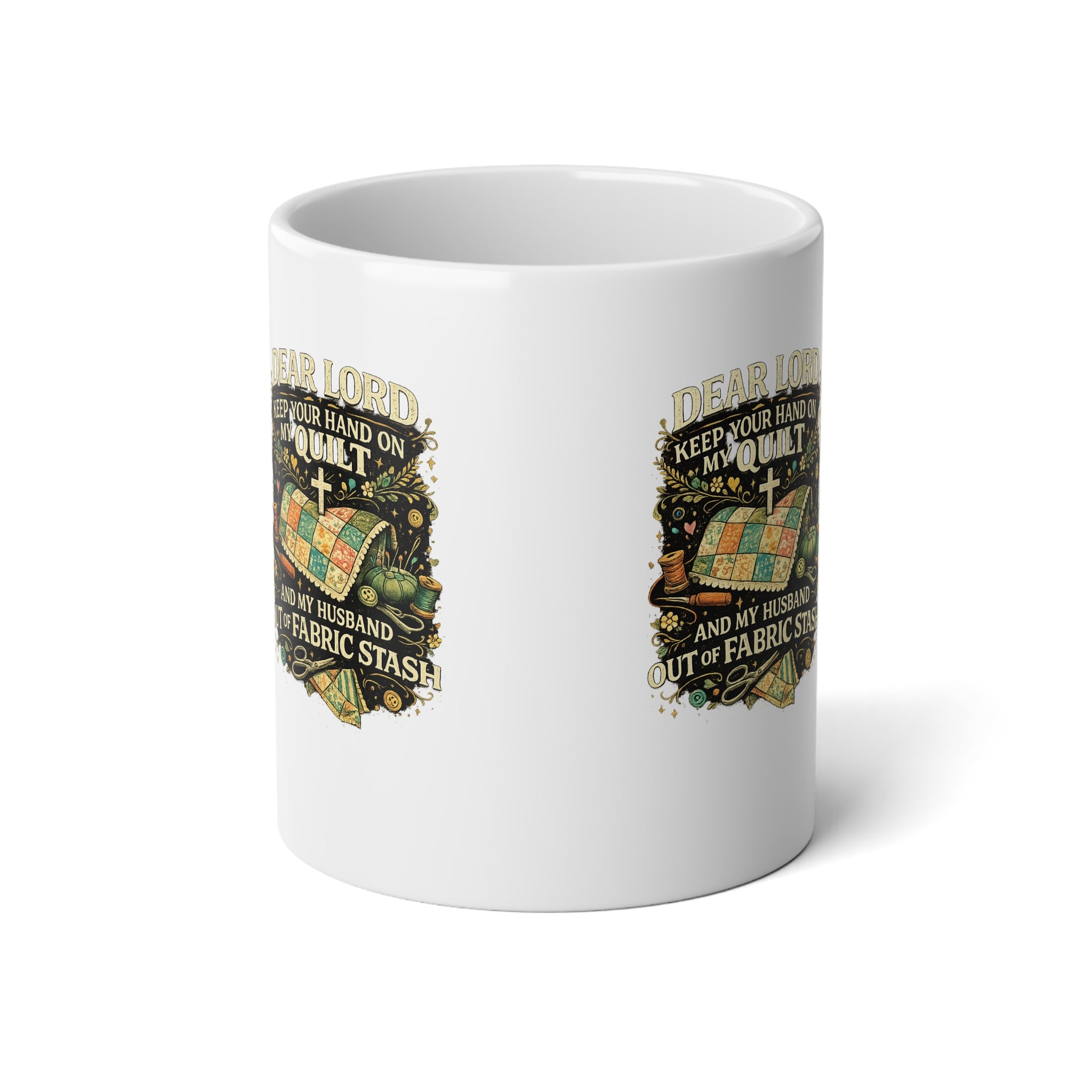 Quilter’s Prayer 20oz Jumbo Mug — Humor, Faith Coffee Cup