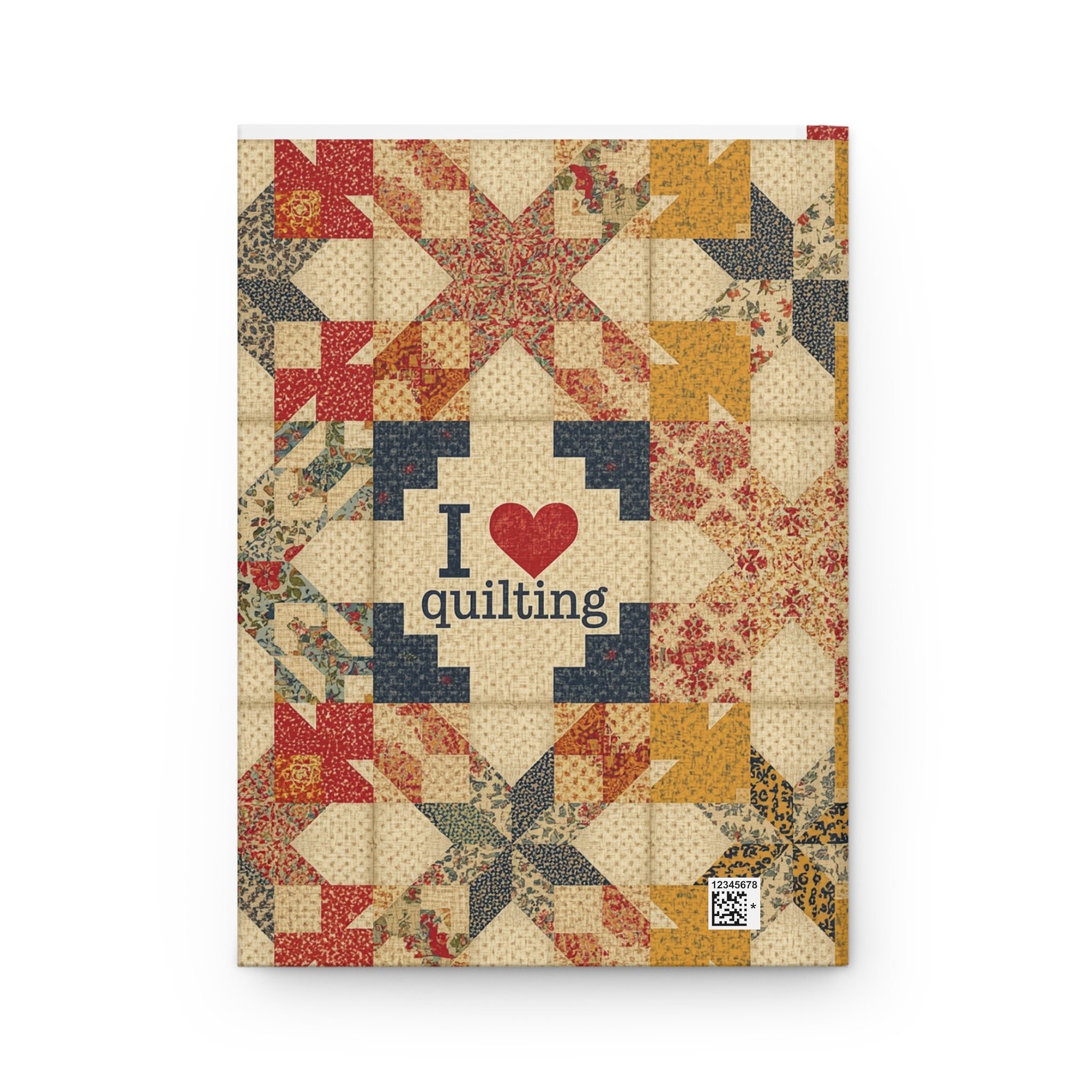 Quilting Journal — "I  Quilting" Patchwork Hardcover Notebook