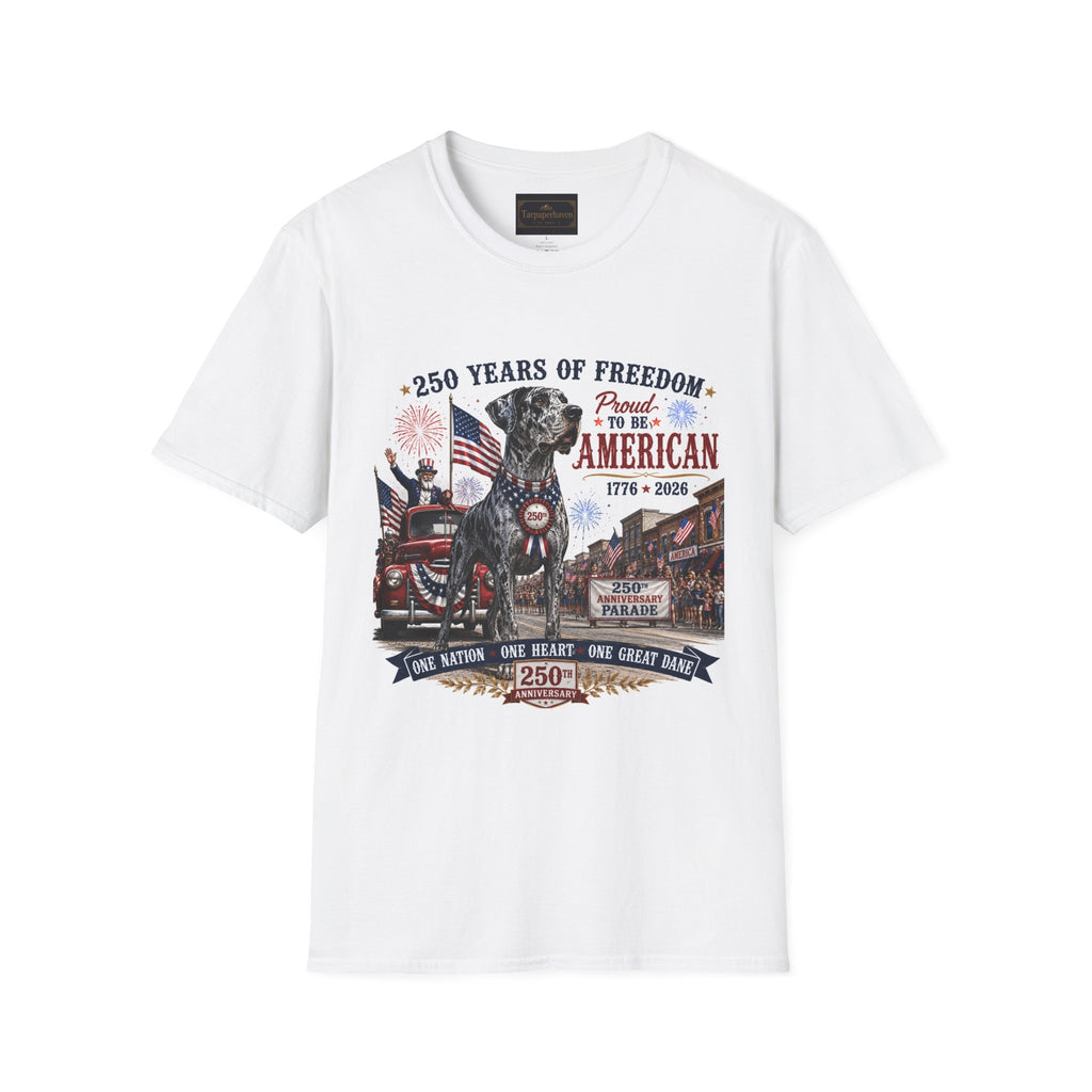 250th Great Dane T-Shirt — 1776–2026 Patriotic Tee