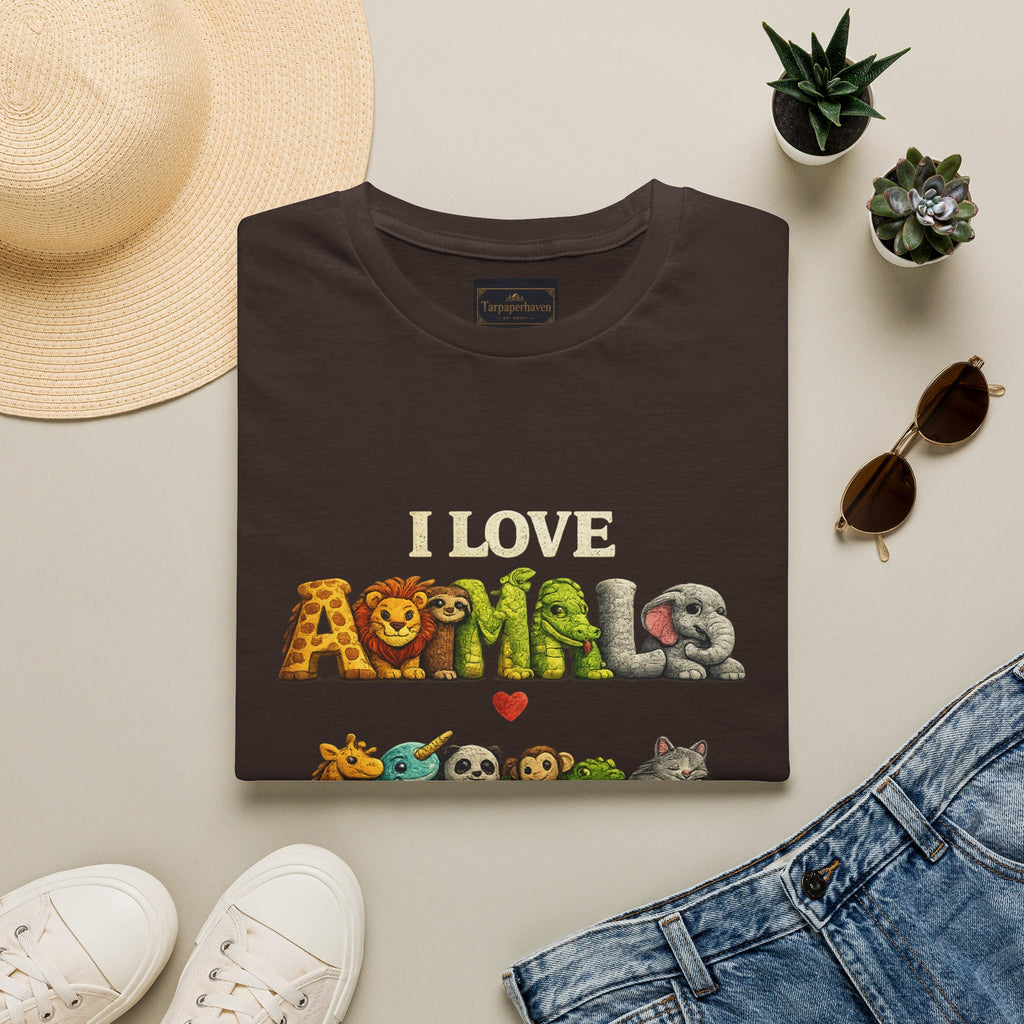 "I Love Animals" Cute Wildlife Graphic Tee