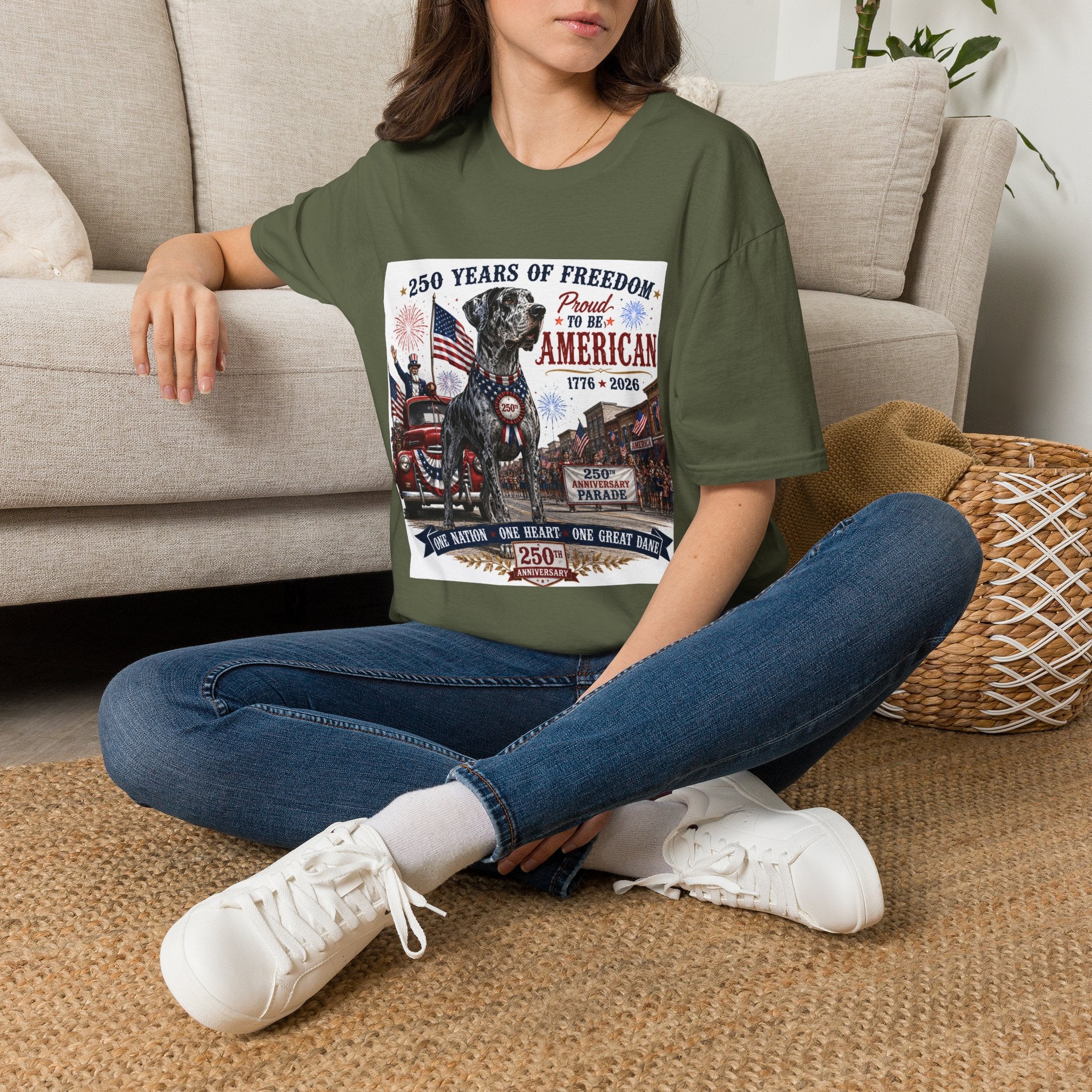 250th Great Dane T-Shirt — 1776–2026 Patriotic Tee