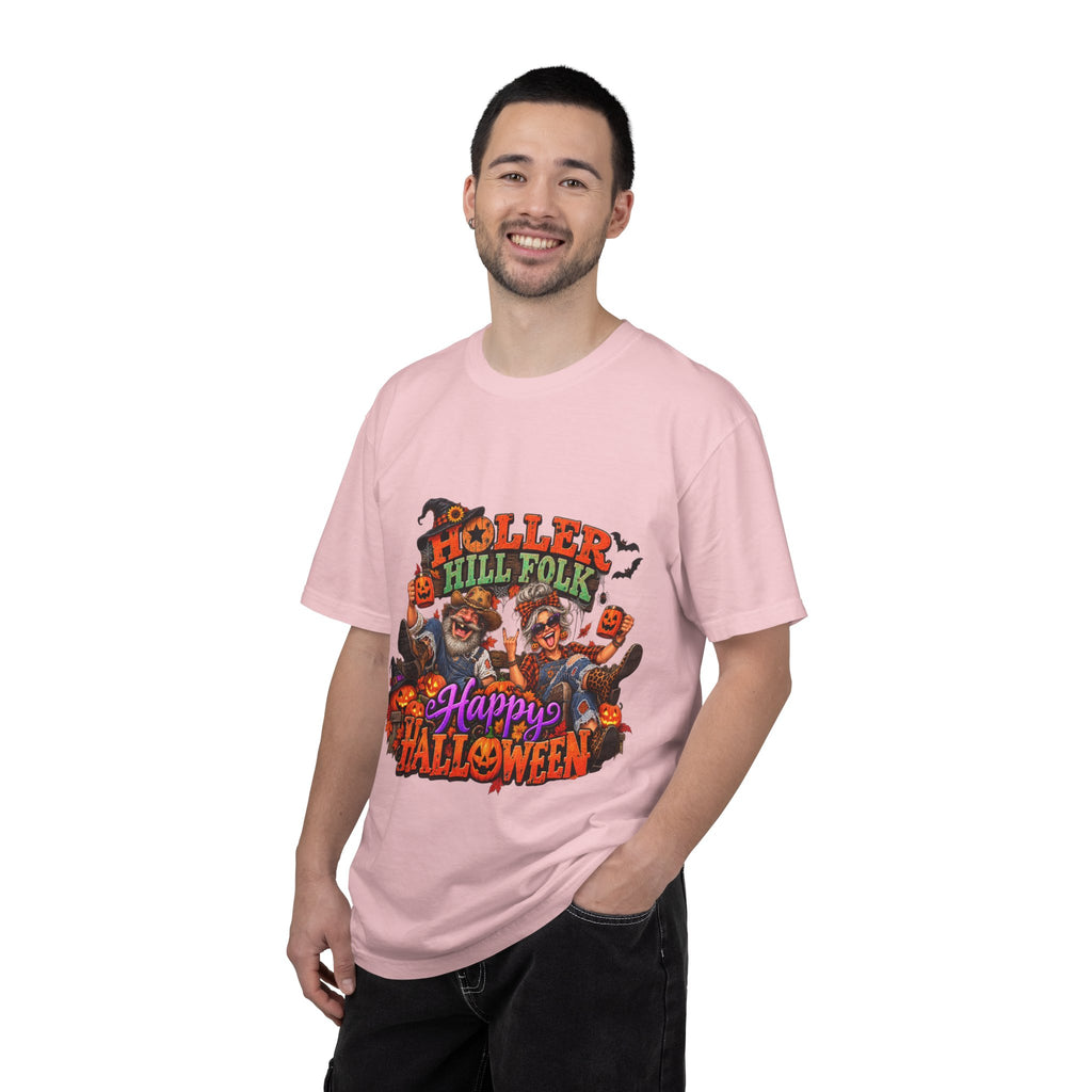 Halloween Holler Hill Folk T-Shirt — "Happy Halloween" Vintage Horror Design