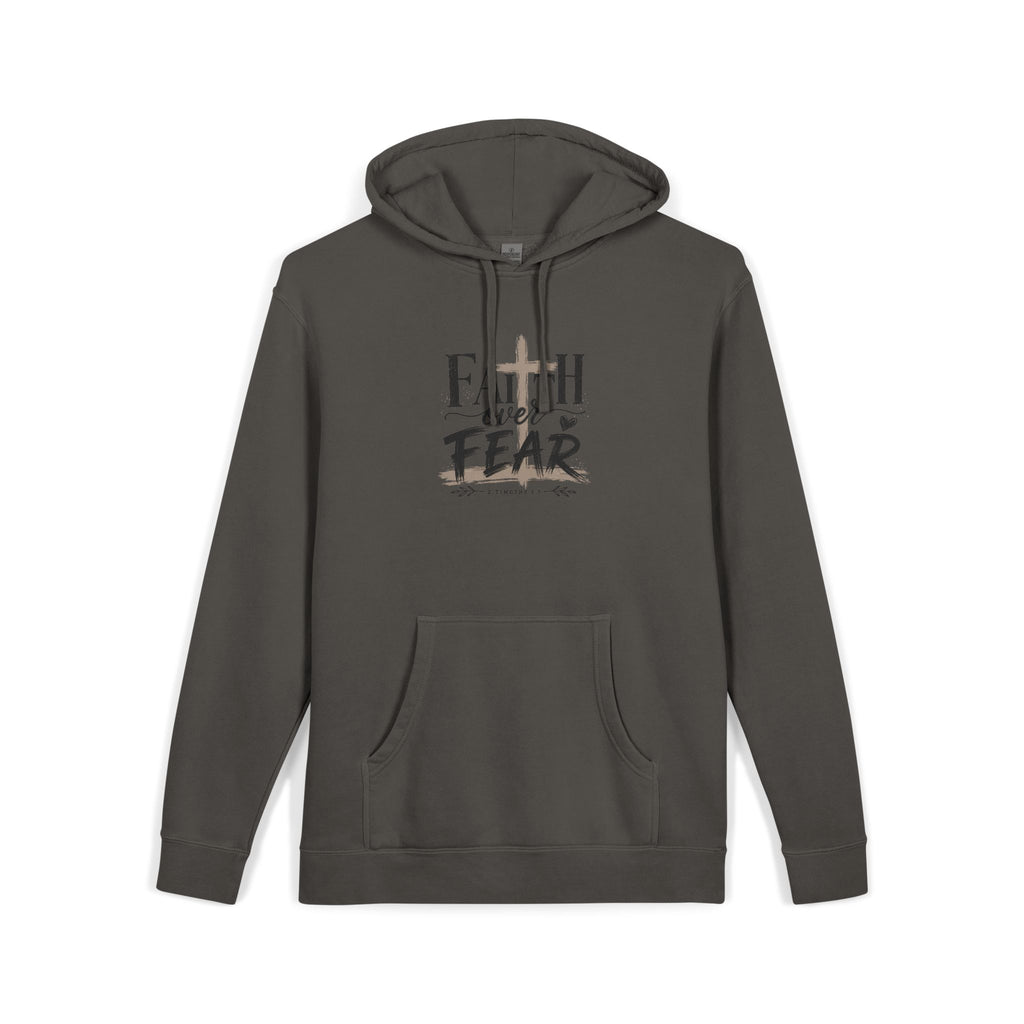 Faith Over Fear Hoodie — 'The Narrow Path Vintage Graphic Pigment-Dyed Hoodie