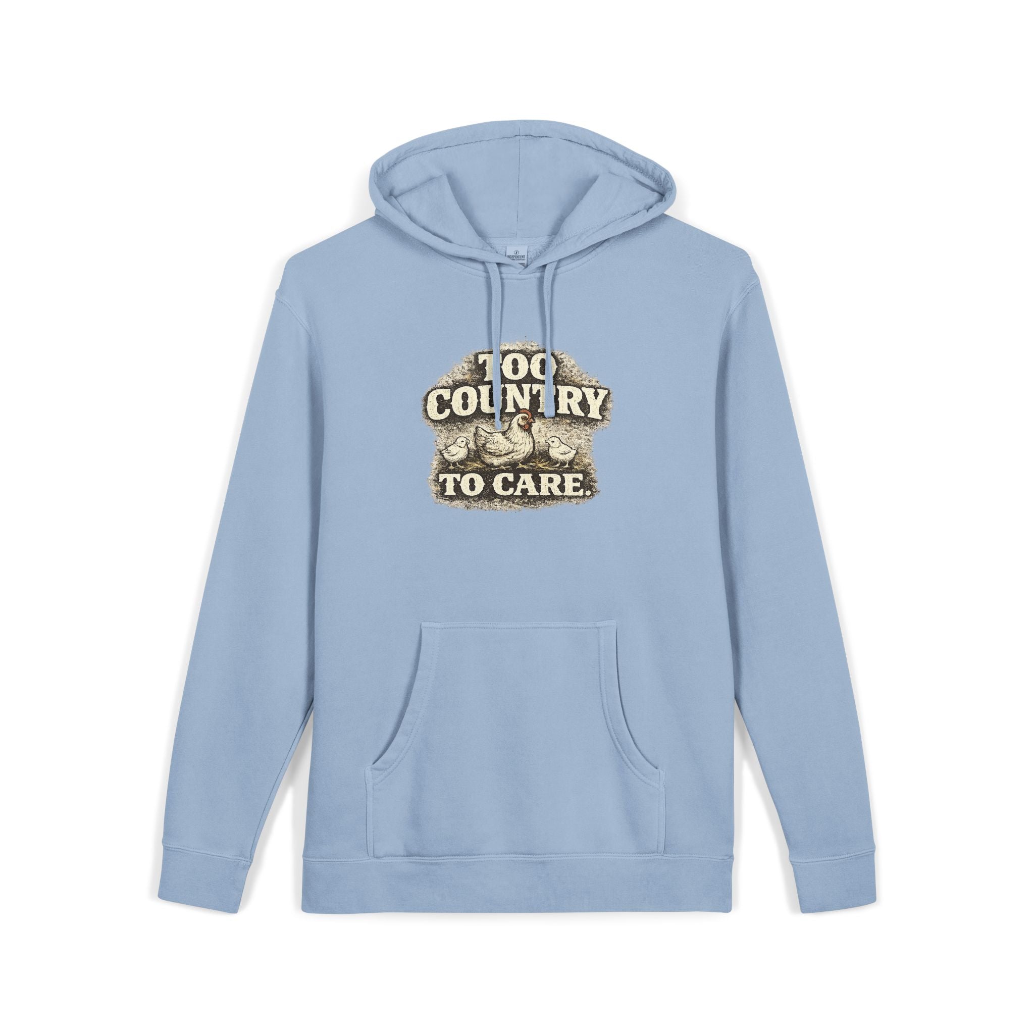 Appalachian Faith Hoodie — "Too Country to Care" Pigment-Dyed Pullover