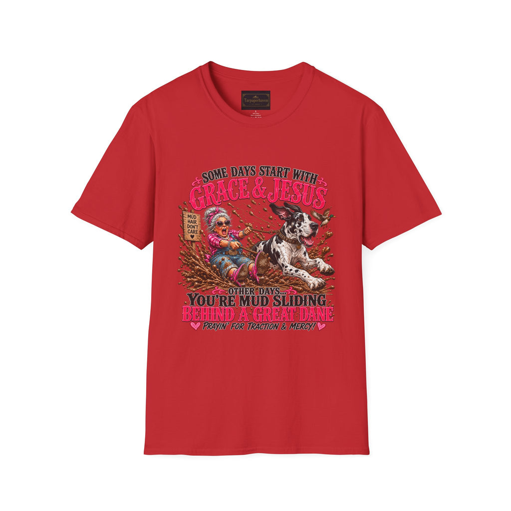 Great Dane Christian Mud Slide  Funny Graphic Tee