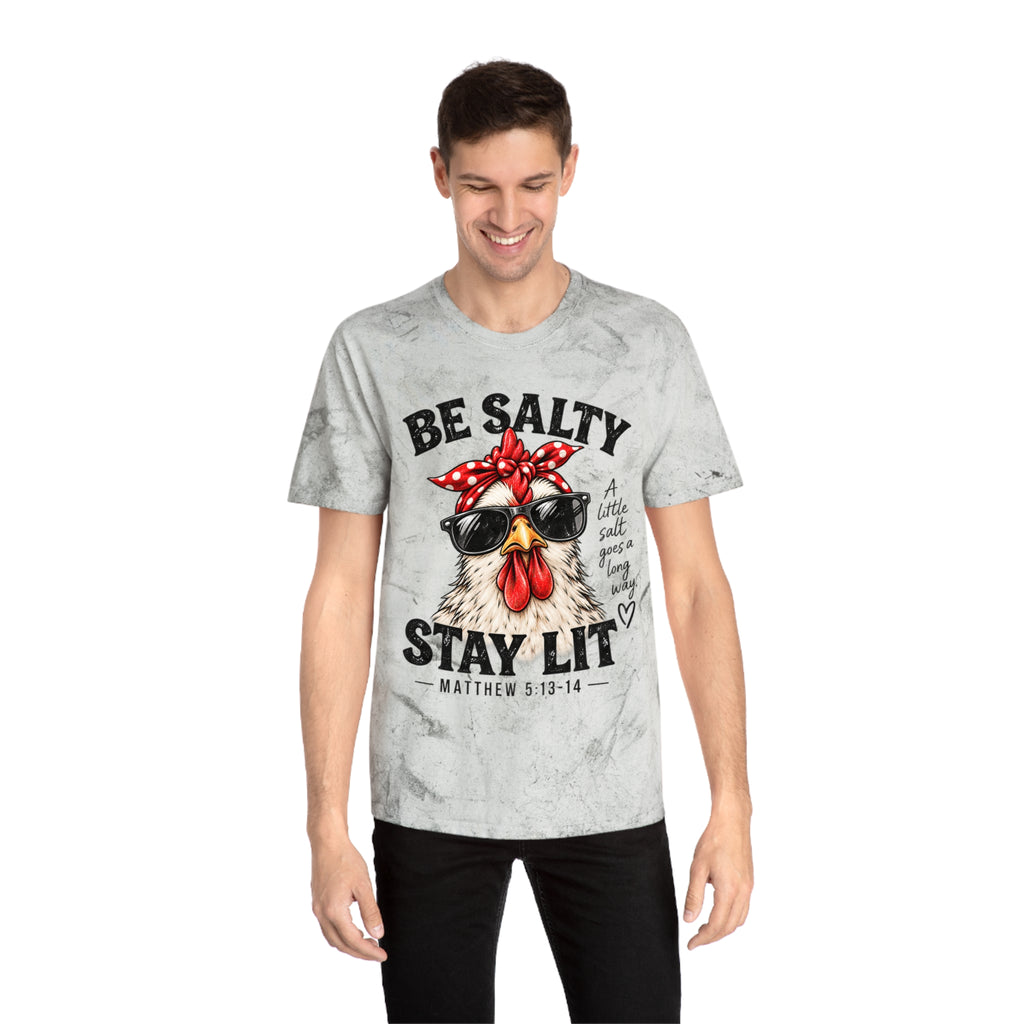 Be Salty Stay Lit Chicken Tee — Christian Faith Graphic T-Shirt
