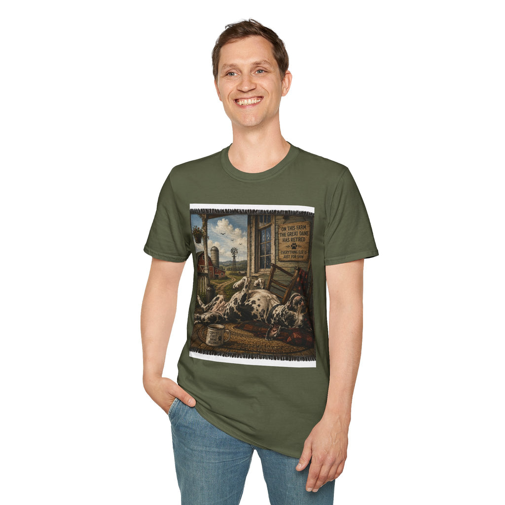 Great Dane Sleeping   Farmhouse Art T‑Shirt