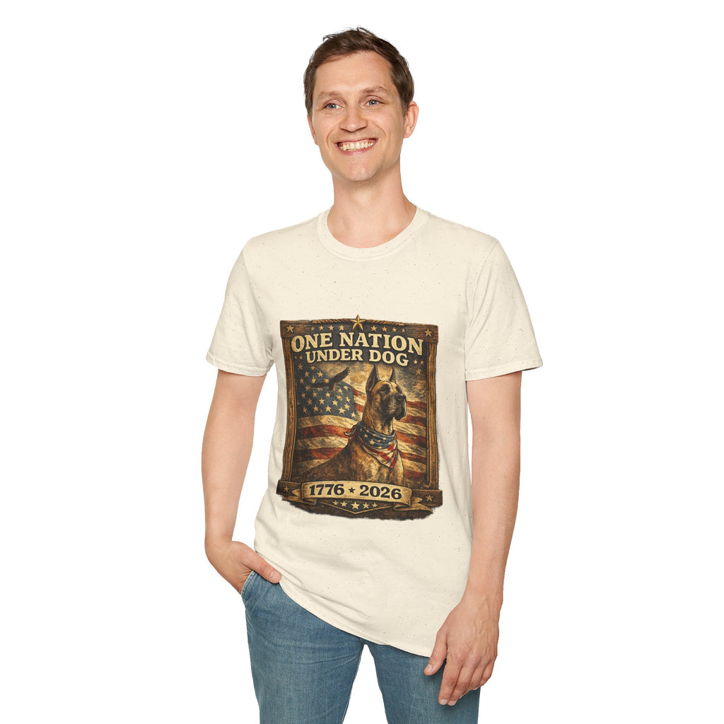T‑Shirt — Patriotic American Flag Great Dane  Tee (1776–2026)