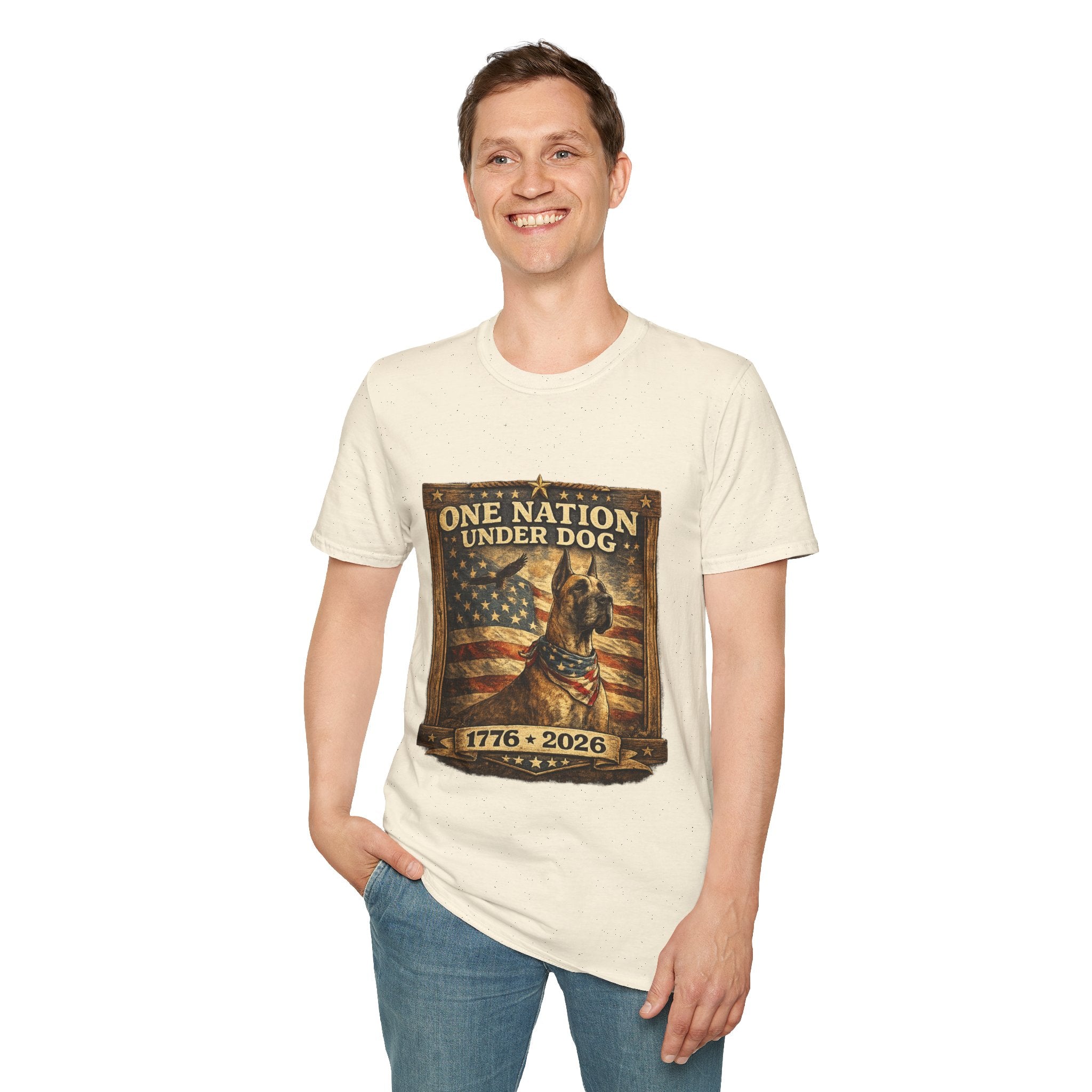 T‑Shirt — Patriotic American Flag Great Dane  Tee (1776–2026)