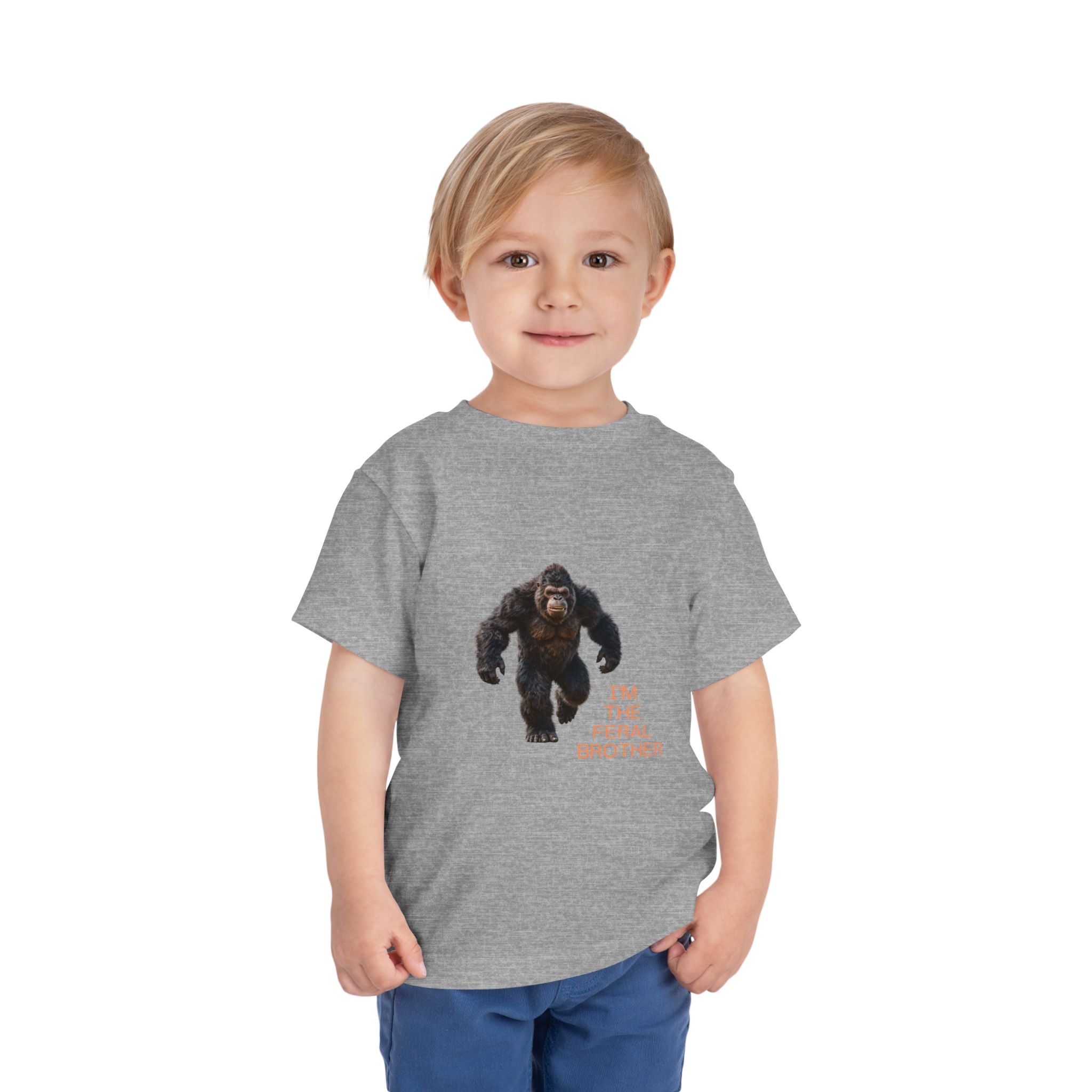 Toddler Tee — "I’m the Feral Brother" Sasquatch Graphic