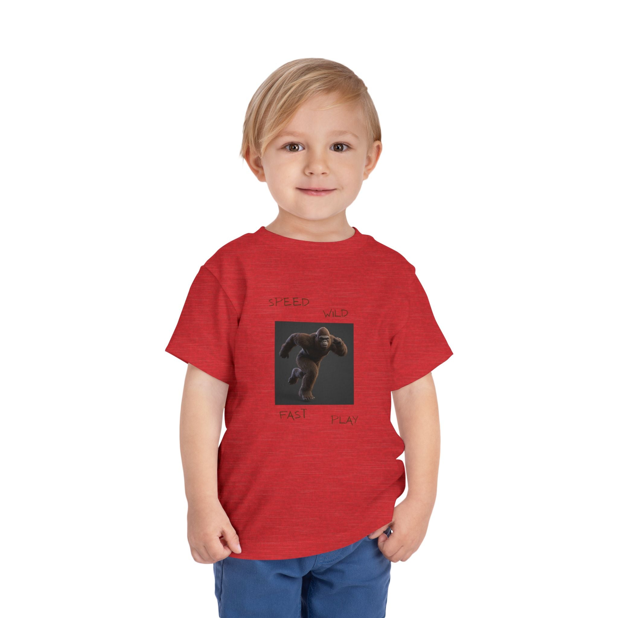 Toddler Tee — 'Speed Wild Fast Play' Running SasquatchGraphic