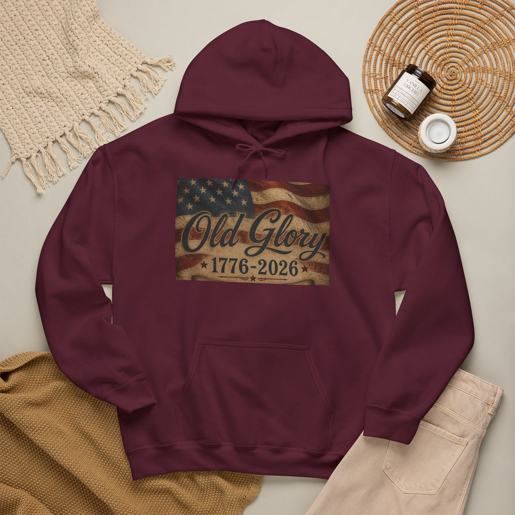 Patriotic Old Glory 1776-2026 Hoodie — American Flag Sweatshirt