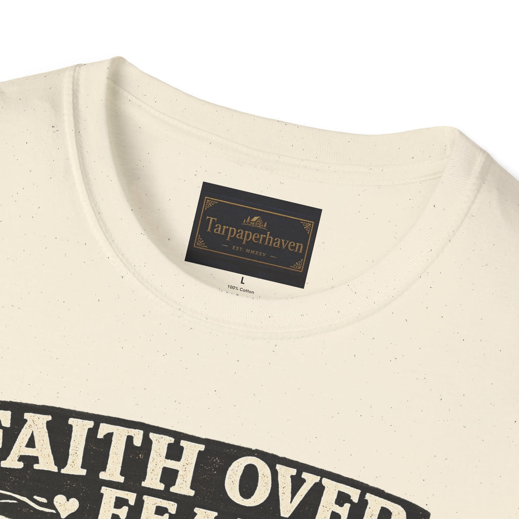 Faith Over Fear Quilting T‑Shirt — Chicken & Sewing Machine Graphic