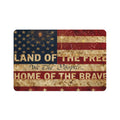 Patriotic "Land of the Free, Home of the Brave" Pet Food Mat (12x18)