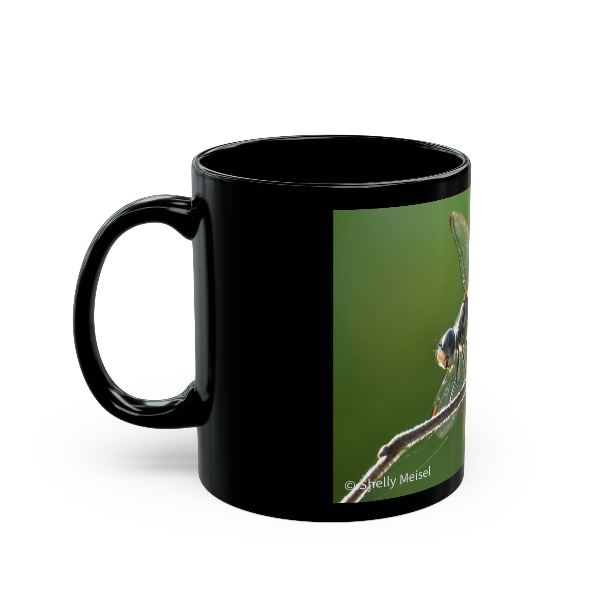Dragonfly Photo Black Mug — Nature Wildlife Coffee Cup (11oz, 15oz)
