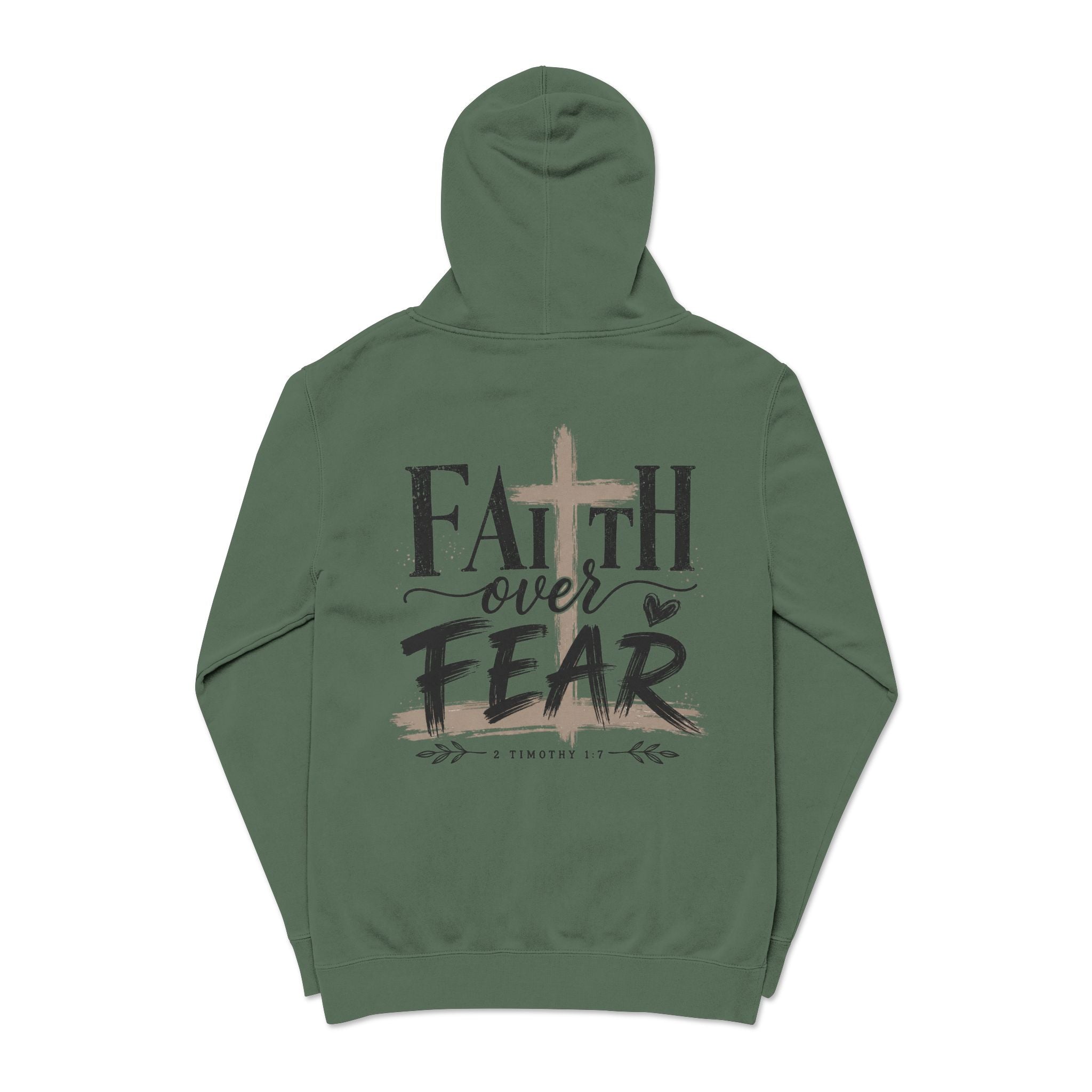 Faith Over Fear Hoodie — Pigment-Dyed Inspirational Pullover