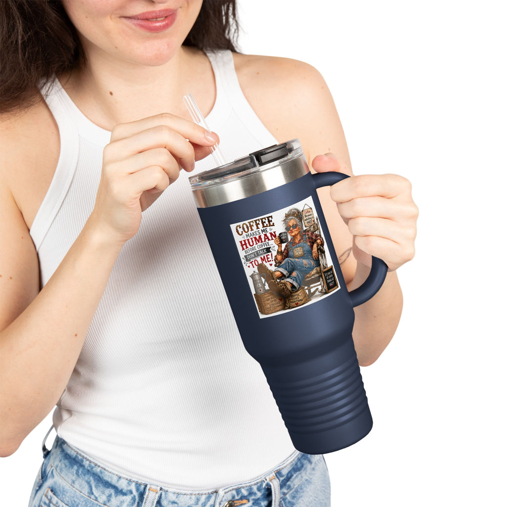 40oz Insulated Travel Mug Country Granny Coffee Addict