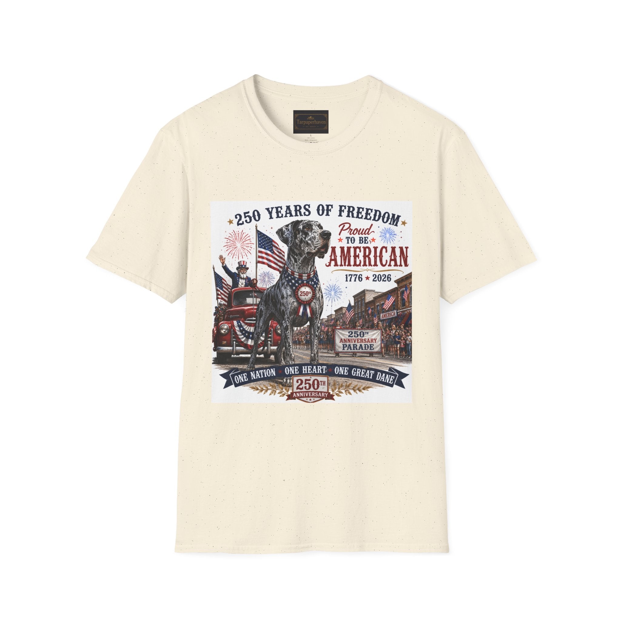 250th Great Dane T-Shirt — 1776–2026 Patriotic Tee