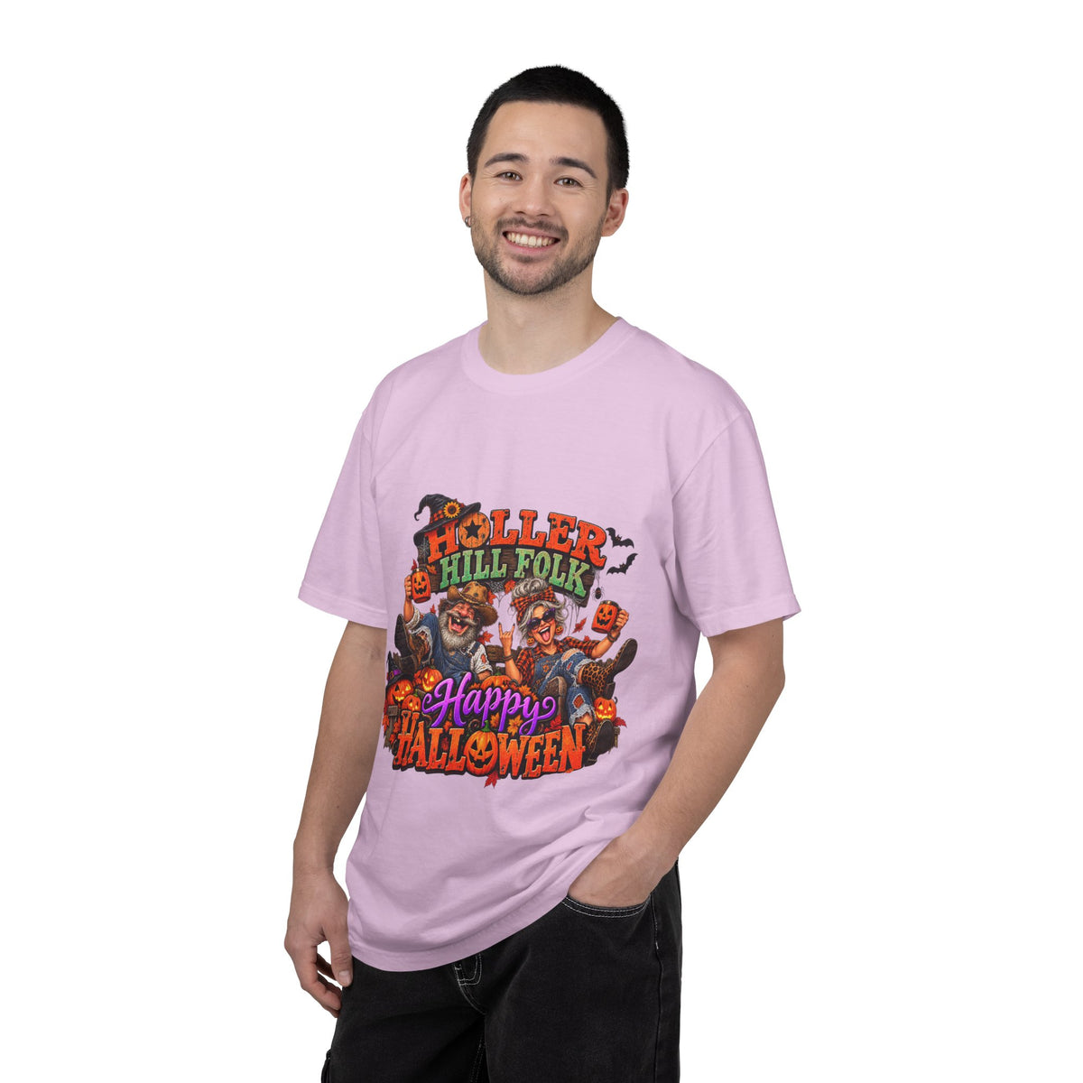 Halloween Holler Hill Folk T-Shirt — "Happy Halloween" Vintage Horror Design