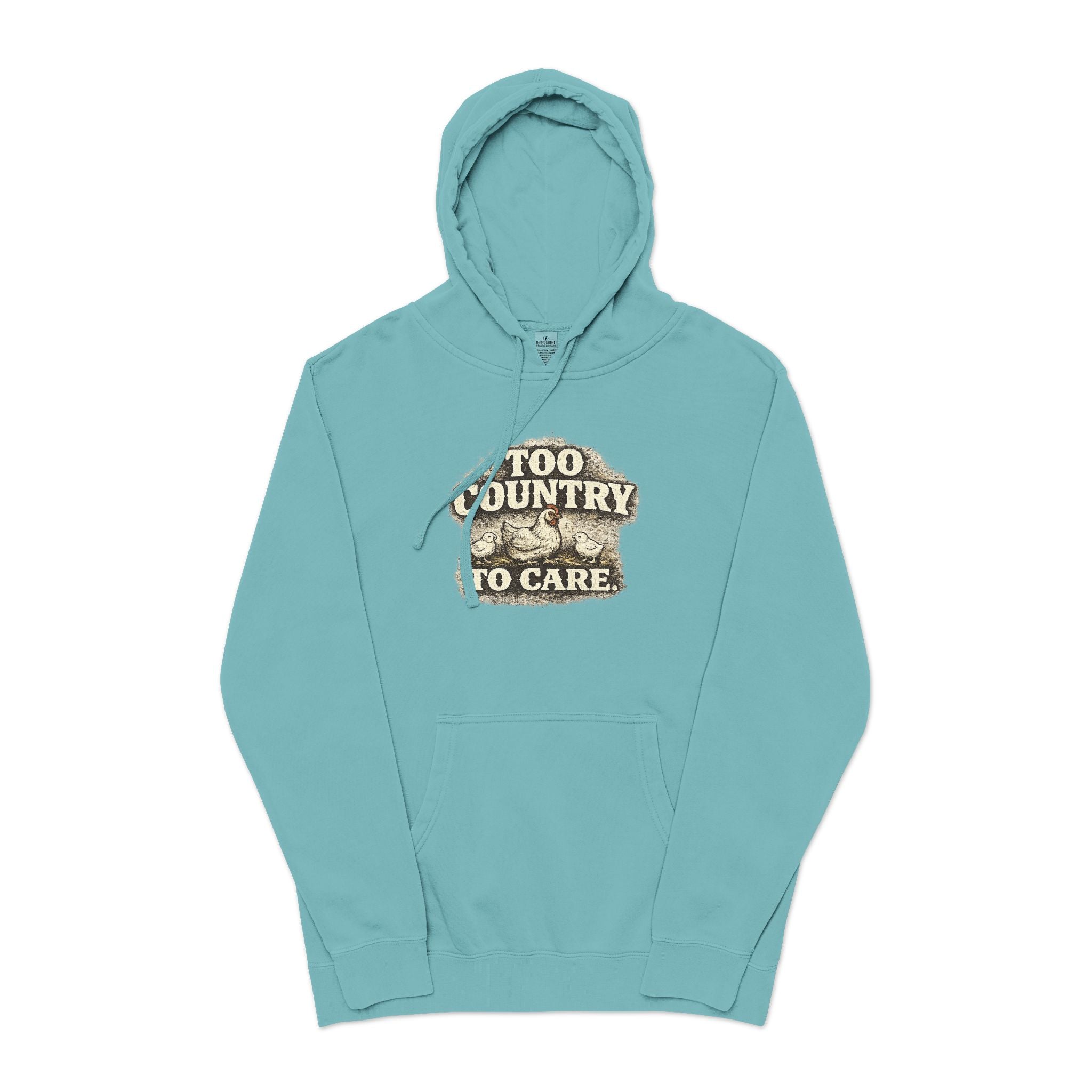 Appalachian Faith Hoodie — "Too Country to Care" Pigment-Dyed Pullover