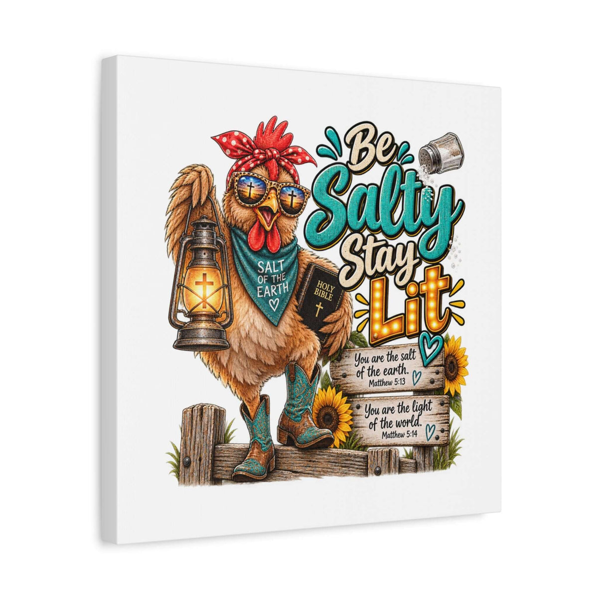Be Salty Stay Lit Rooster Canvas