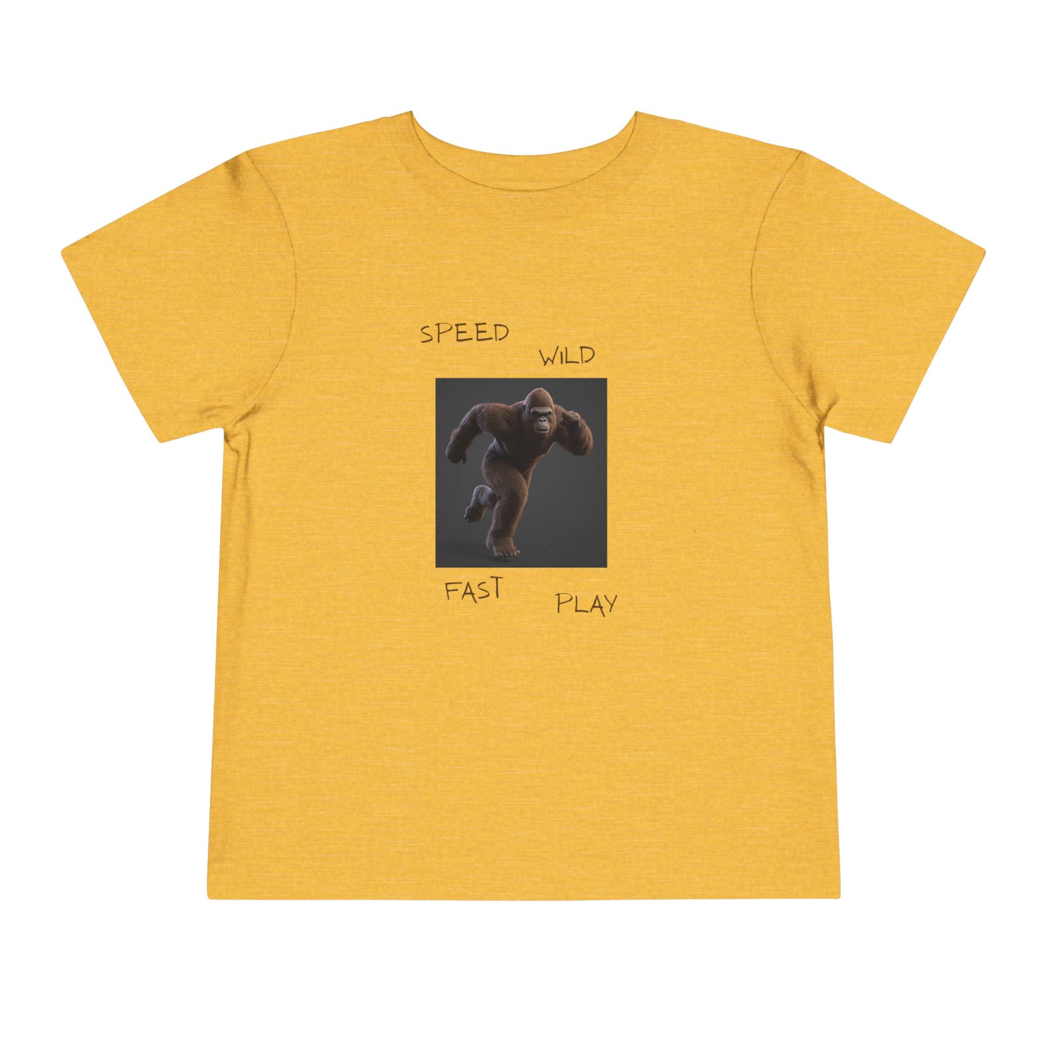 Toddler Tee — 'Speed Wild Fast Play' Running SasquatchGraphic