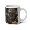 20oz Jumbo Mug — Rustic Faith Quote Coffee Cup (‘If He brings you to it He will bring you through it’)